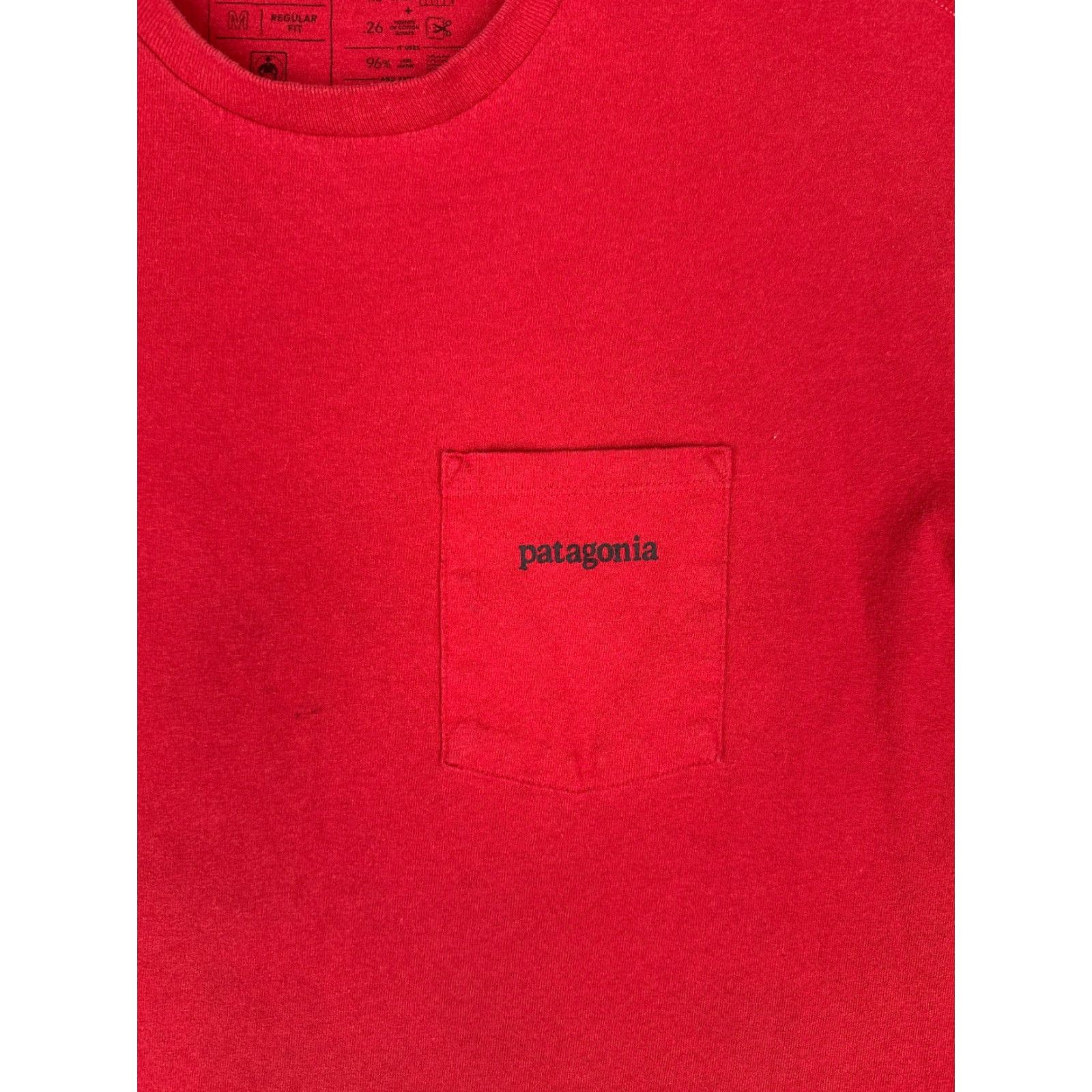 Patagonia Patagonia Shirt Men M Red Short Sleeve Crew Neck Cotton Blend Pocket T-Shirt USA Logo All Seasons Regular Fit Mens Size US M / EU 48-50 / 2 - 6 Thumbnail