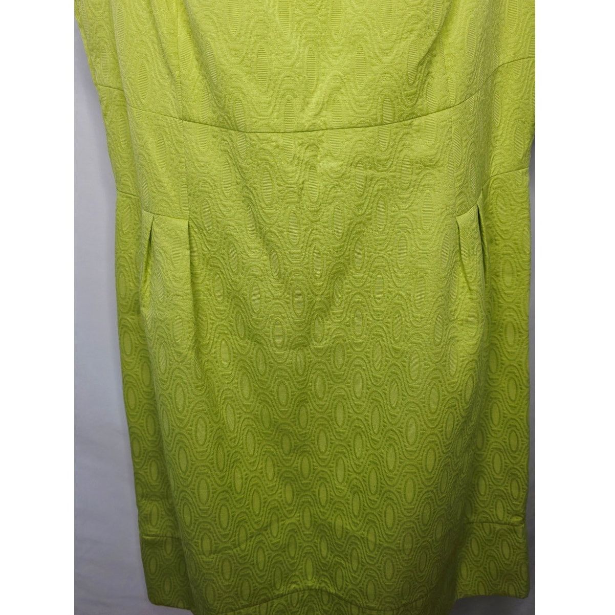 Other K Studio Lime Green Retro Jacquard Pleated Shift Dress Size XXL / US 16-18 / IT 52-54 - 5 Thumbnail