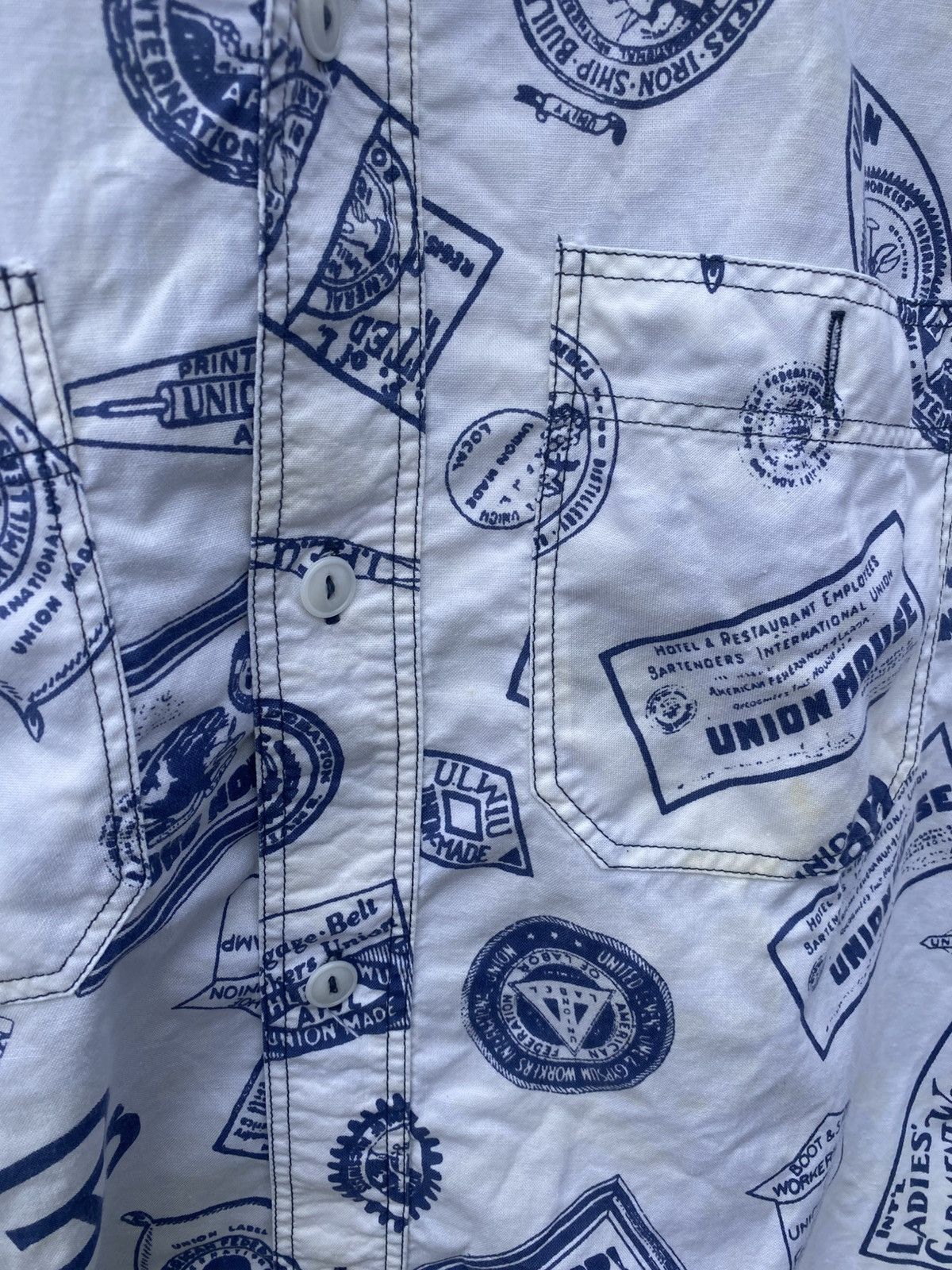 Sugar Cane Sugar Cane Long Sleeve Shirt – Allover Union Label Print Size US L / EU 52-54 / 3 - 9 Thumbnail