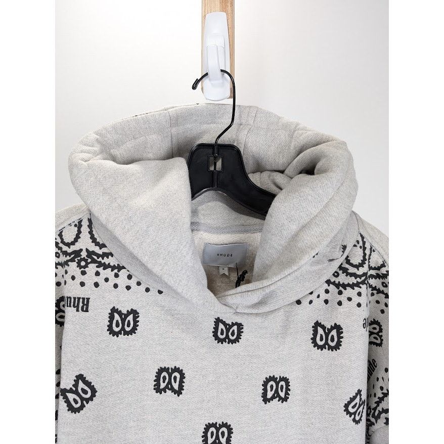 Rhude o1rshd1 Rhude Bandana Hoodie in Heather Grey Size US L / EU 52-54 / 3 - 3 Thumbnail