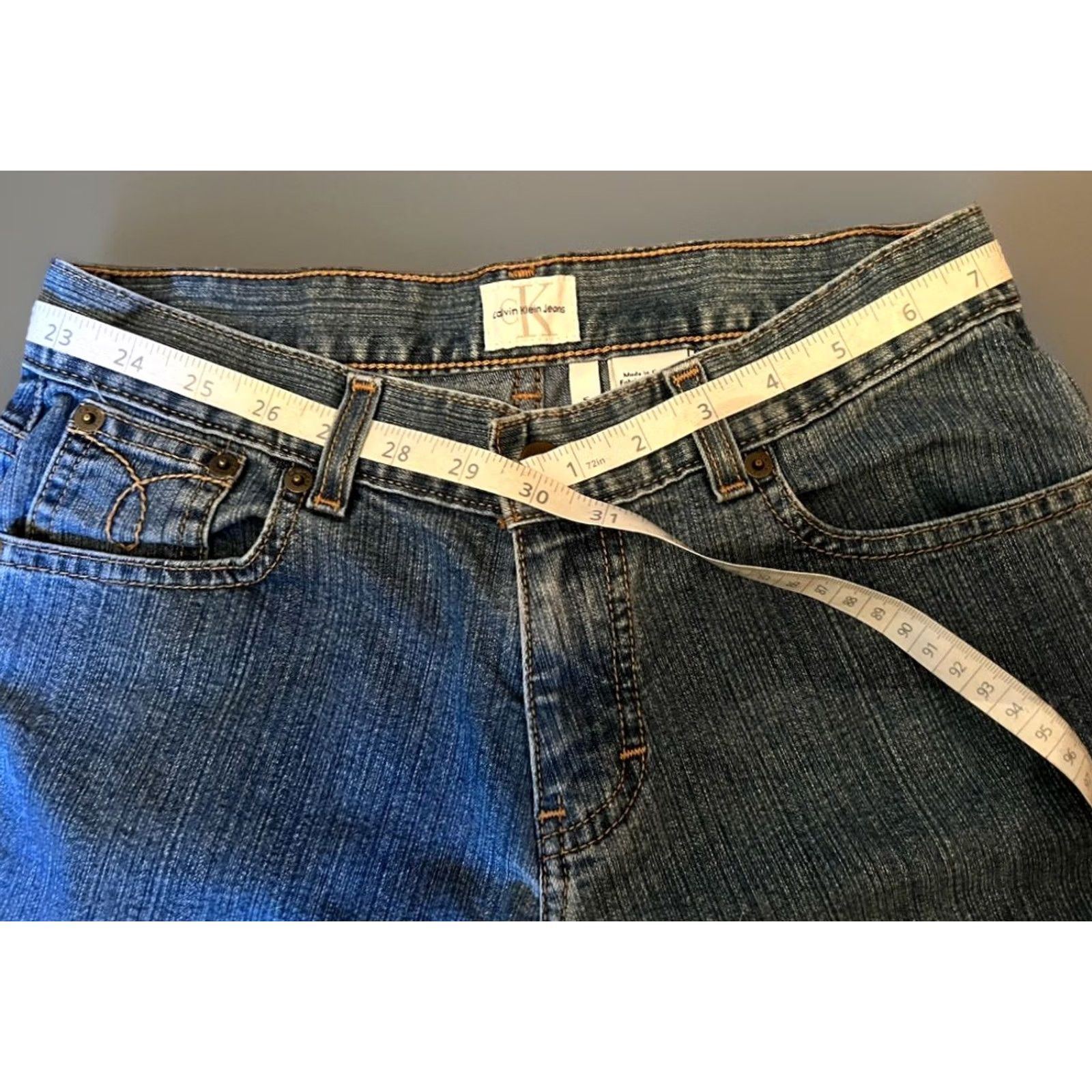 Calvin Klein VINTAGE Calvin Klein Jeans Womens 5 Blue Mid Rise Flare Denim Y2K Jeans Size 27" / US 4 / IT 40 - 3 Thumbnail