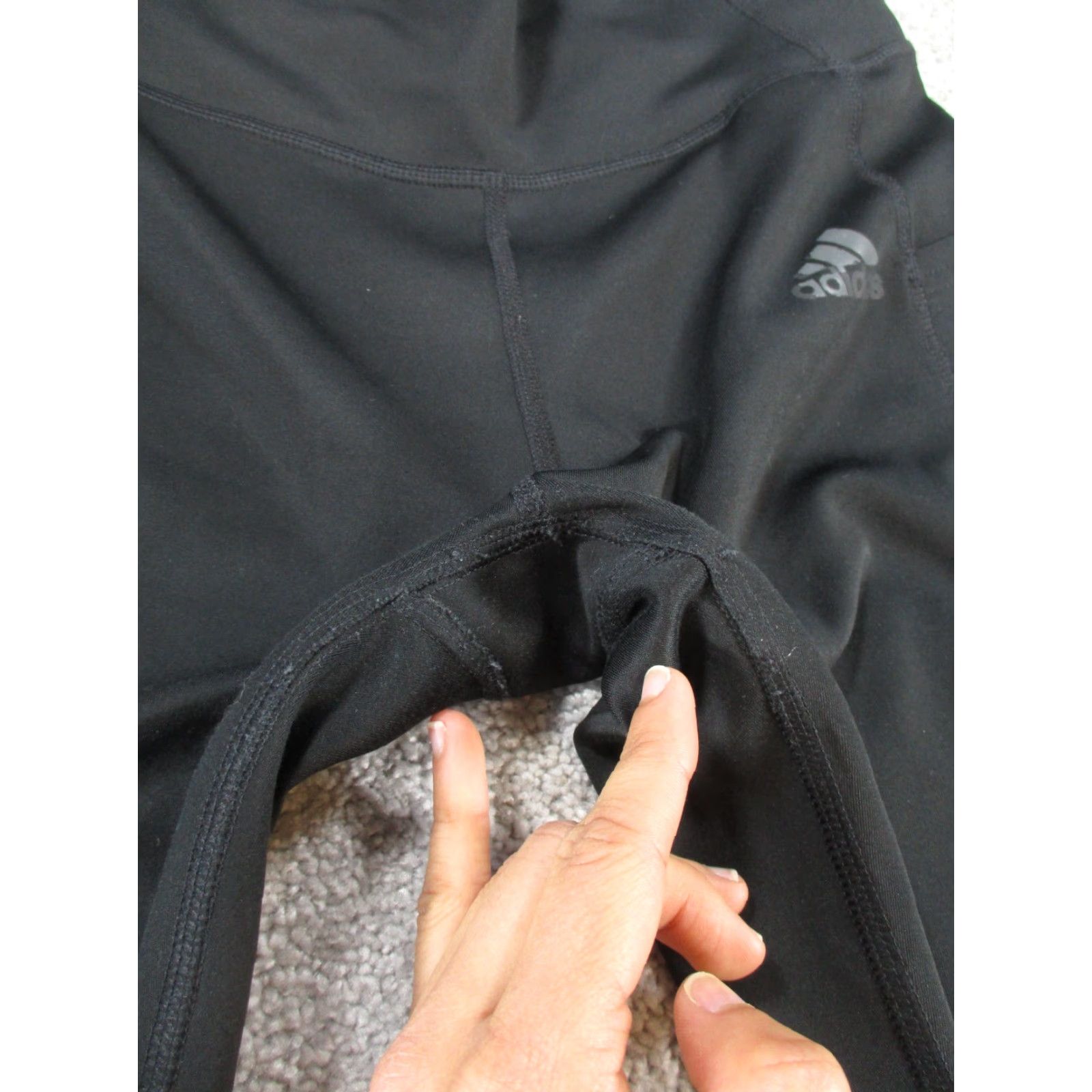 Adidas Adidas Leggings Capri Womens Small Black Grey Stripes Nike? Wait no. Sorry. Size 28" / US 6 / IT 42 - 3 Thumbnail