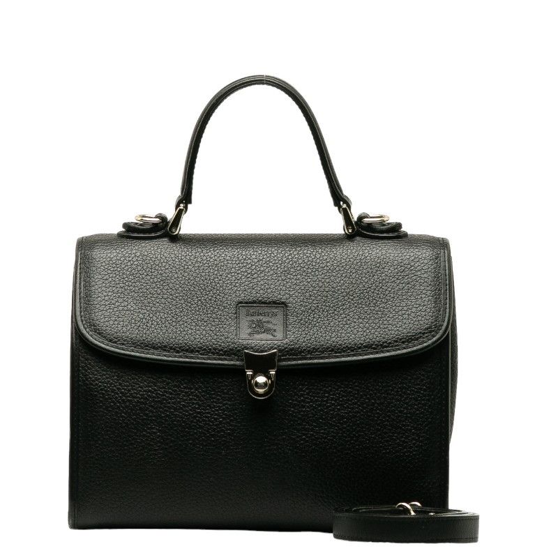 image of Burberry Leather Handbag in Black, Women's