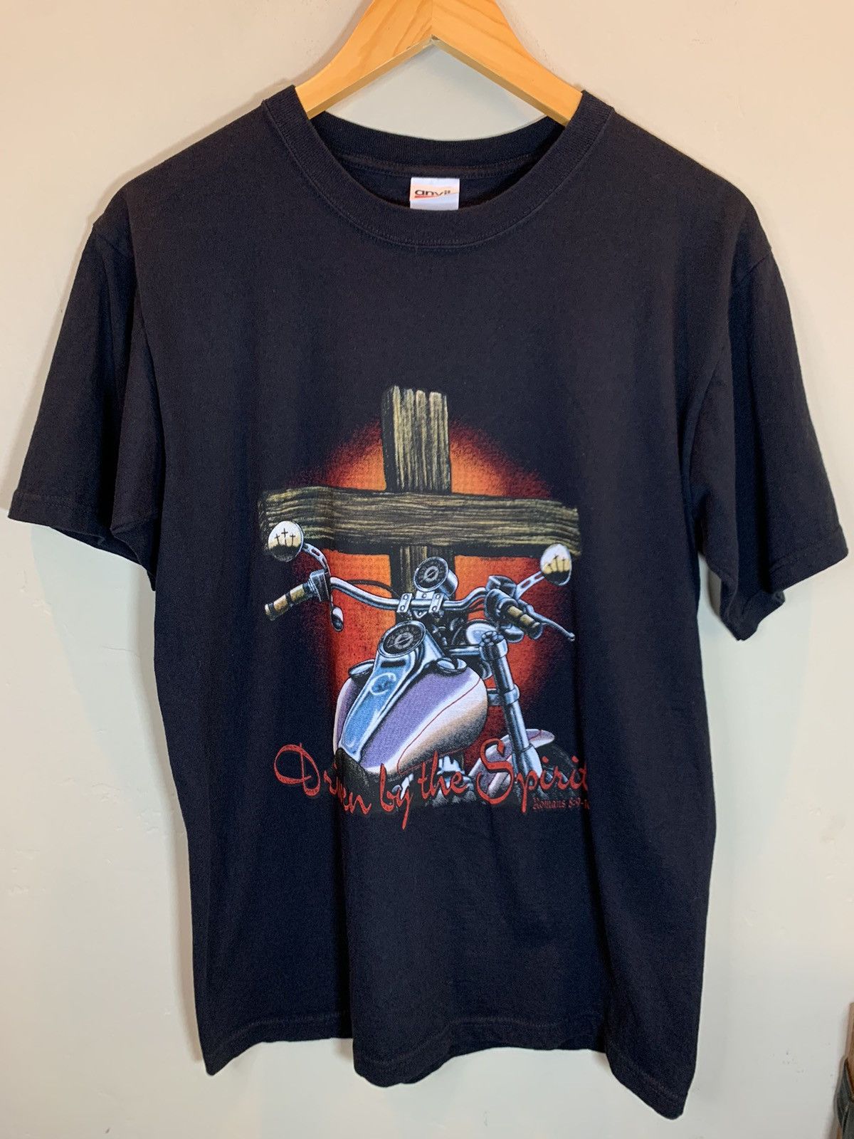 Vintage *RARE* Vintage Driven By Spirit Jesus Christian Biker Shirt Size US M / EU 48-50 / 2 - 1 Thumbnail