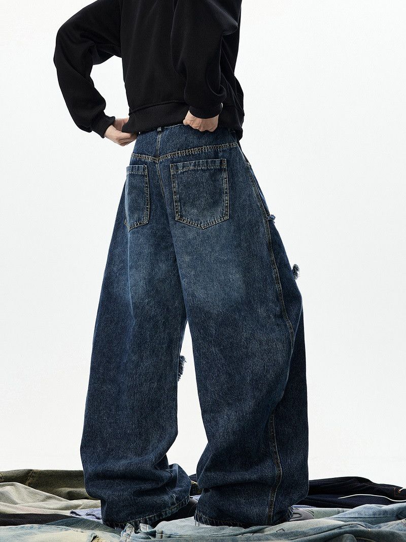 Japanese Brand Men's wide-leg American street style curved star jeans Size US 32 / EU 48 - 3 Thumbnail