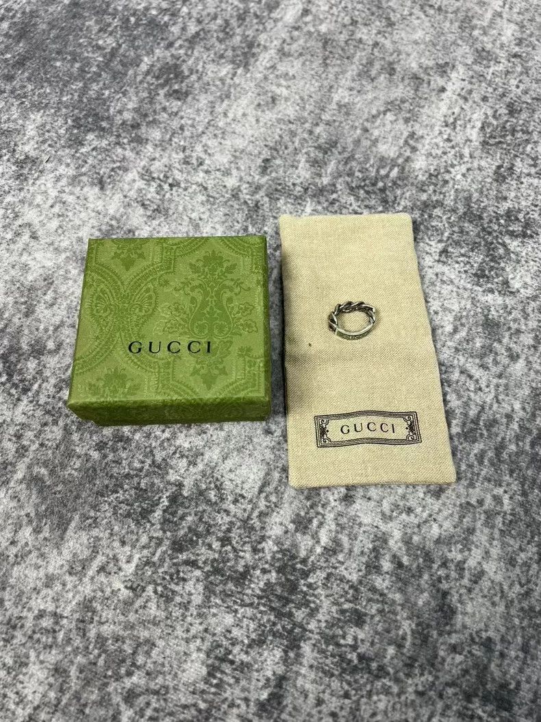 Gucci GUCCI Enamel Chain Lock Ring Size 15 - dmc Size ONE SIZE - 1 Thumbnail