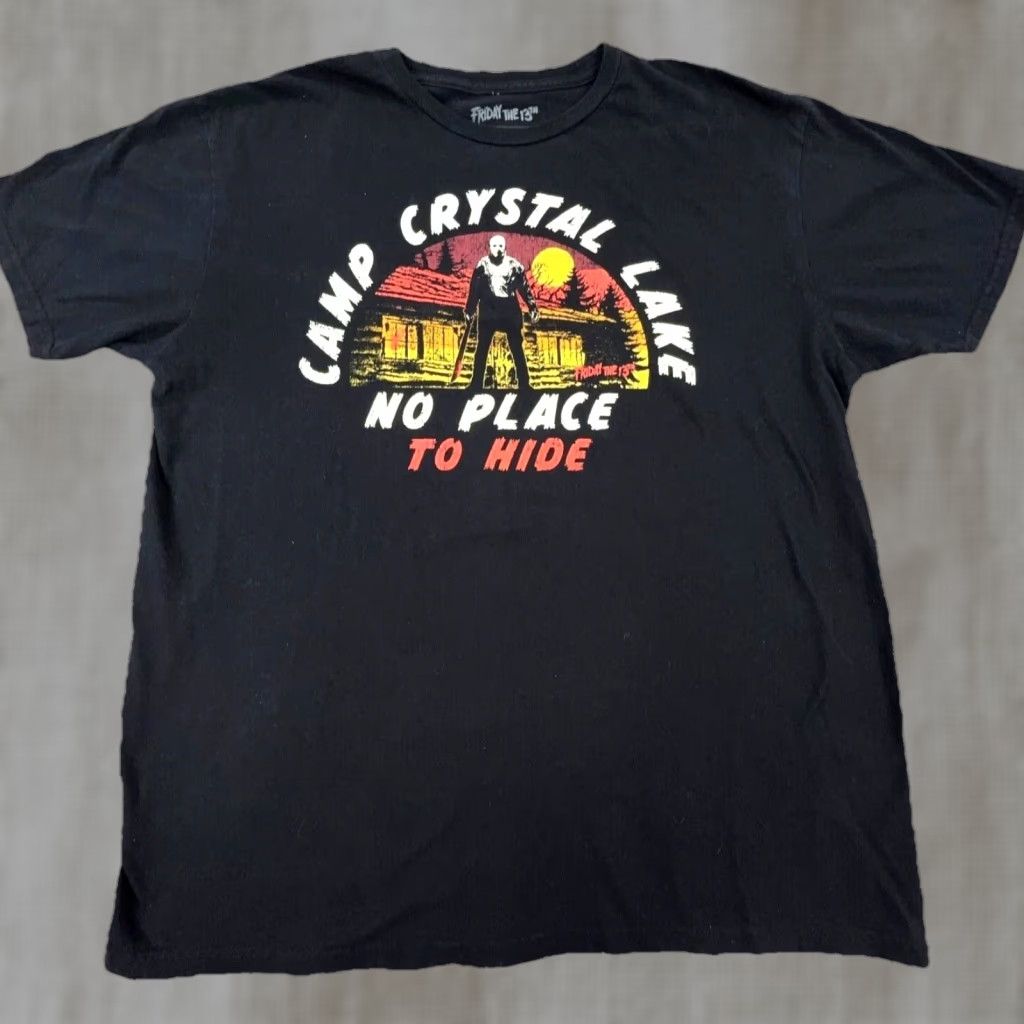 Vintage VINTAGE Friday the 13th Shirt Men XL Black Tee Camp Crystal Lake Horror Jason Size US XL / EU 56 / 4 - 1 Thumbnail