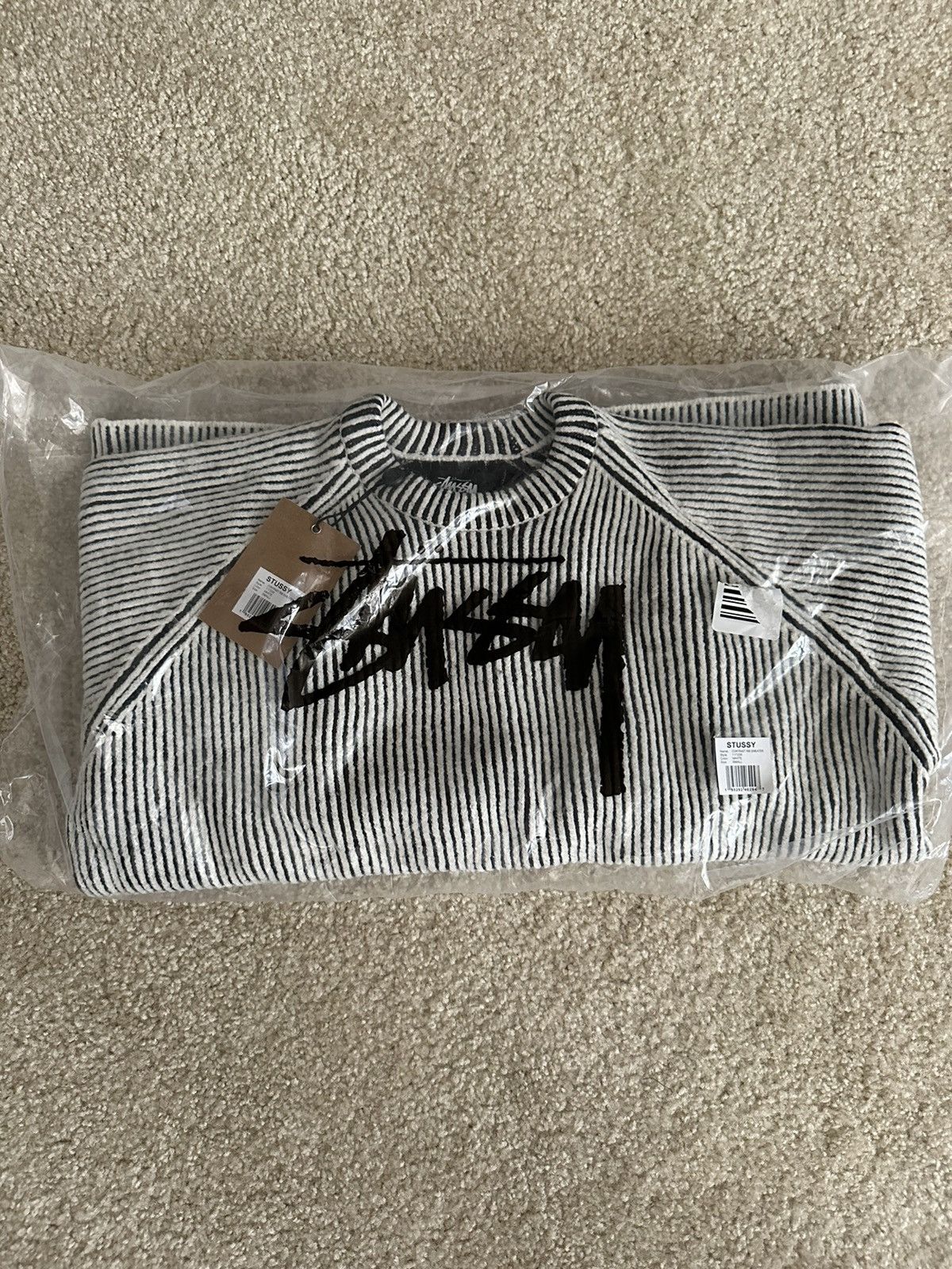 Stussy Stussy contrast rib sweater black/white Size US S / EU 44-46 / 1 - 4 Thumbnail