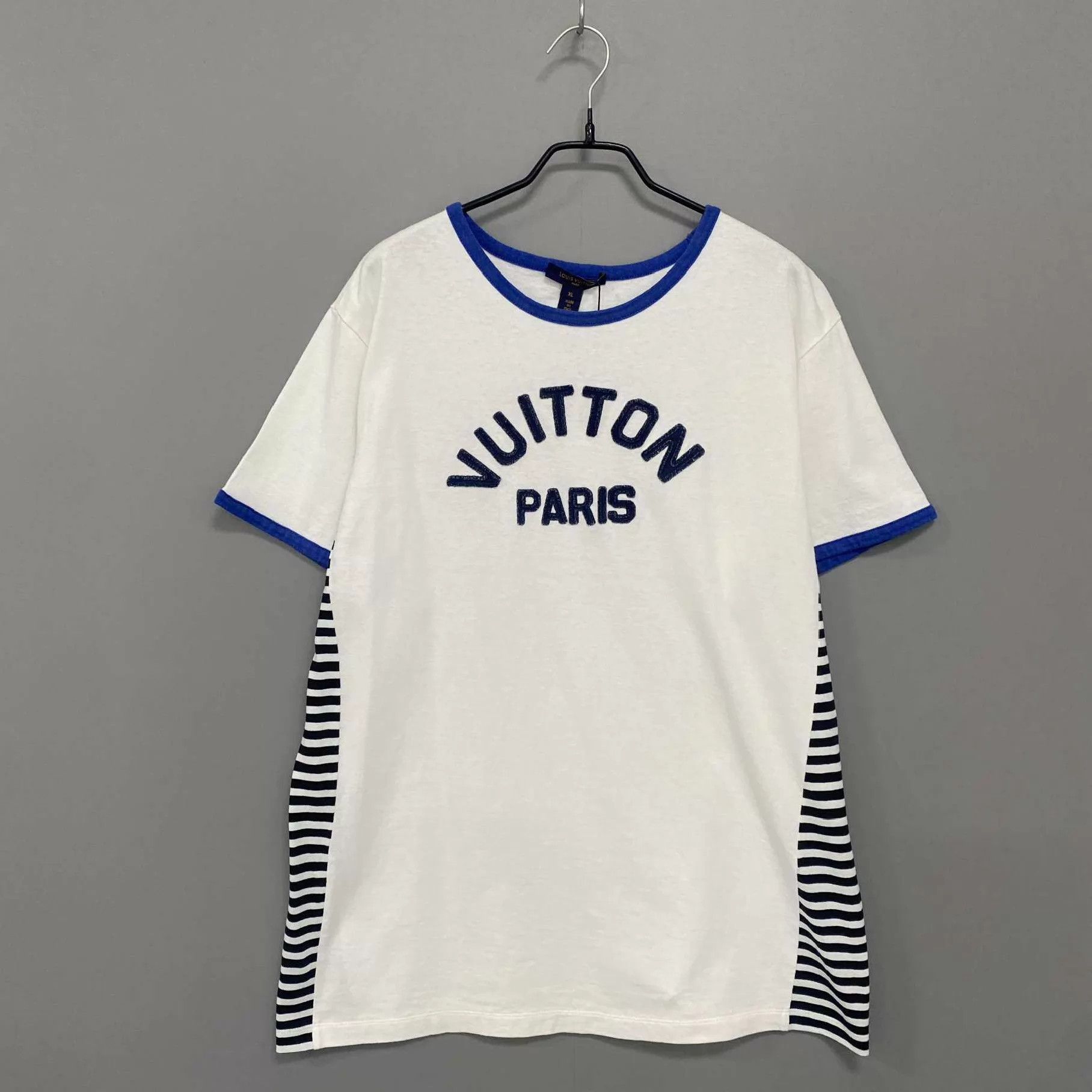 Louis Vuitton LV flocked logo striped short sleeve t XL Size XL / US 12-14 / IT 48-50 - 1 Thumbnail