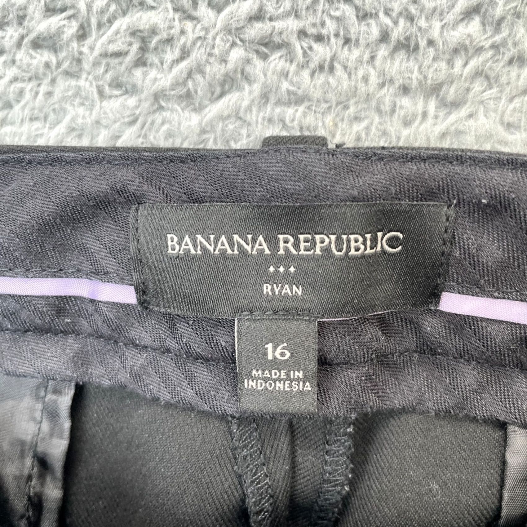 Banana Republic Banana Republic Pants Womens 16 Black Ryan Stretch Straight Relaxed Formal Size 38" / US 16 / IT 52 - 3 Thumbnail