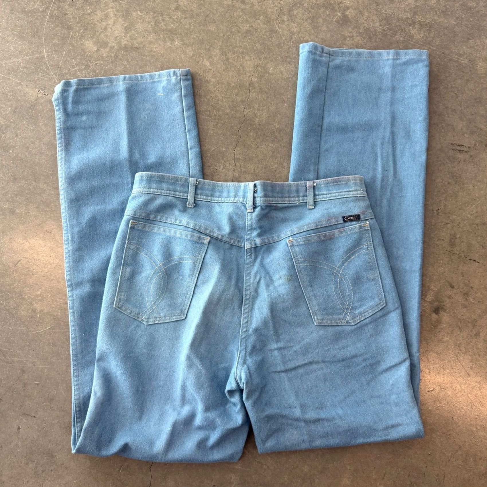 Vintage VINTAGE Y2K Blue Painters Jeans 80's Wide Leg Flare Women's 32 Jeans Women 32 Blue Vintage Y2K Wide Leg Flare Size 24" / US 00 / IT 34 - 3 Thumbnail