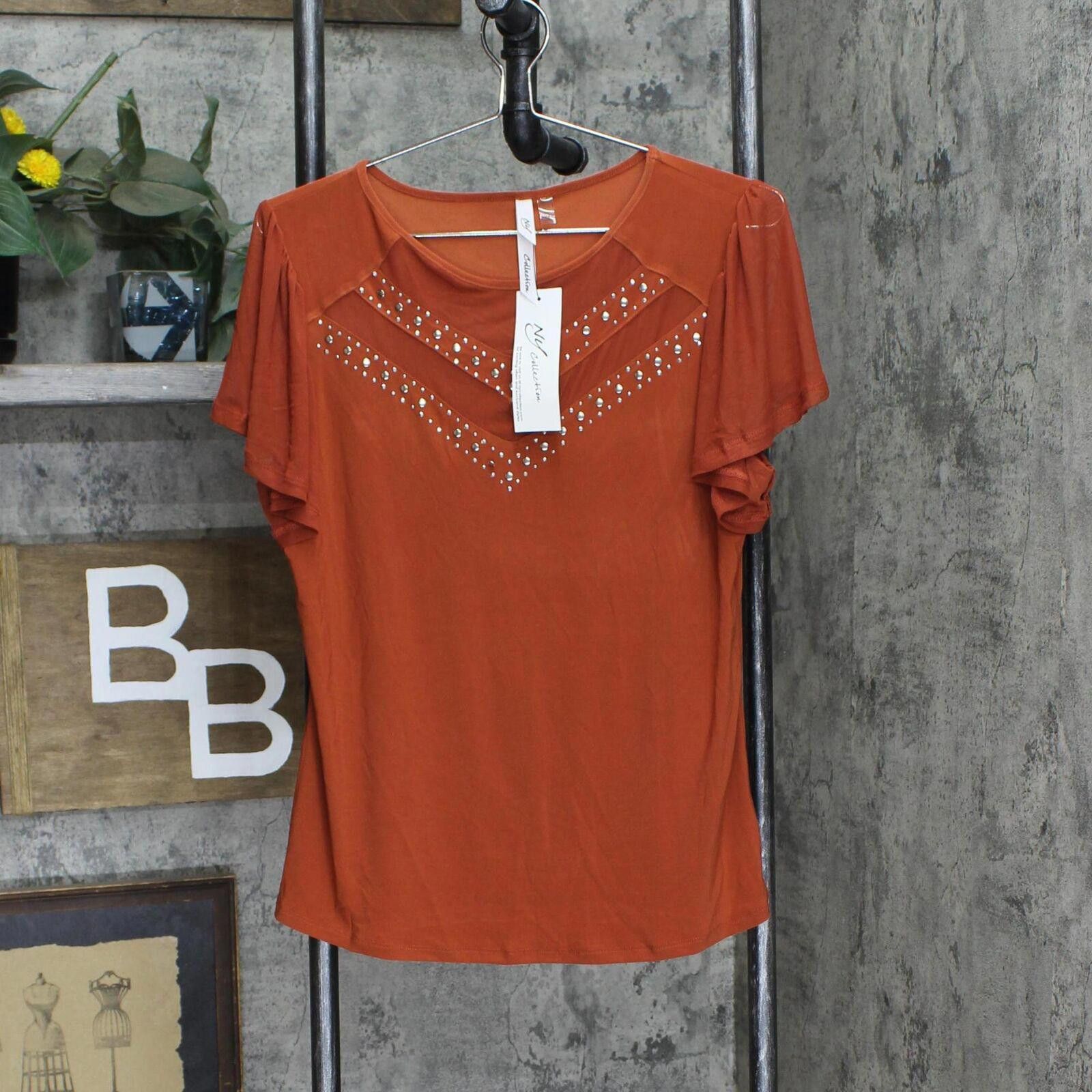 Other NWT Ny Collection Sleeve Top PITU0042 PS Bossanova Orange Size S / US 4 / IT 40 - 1 Thumbnail