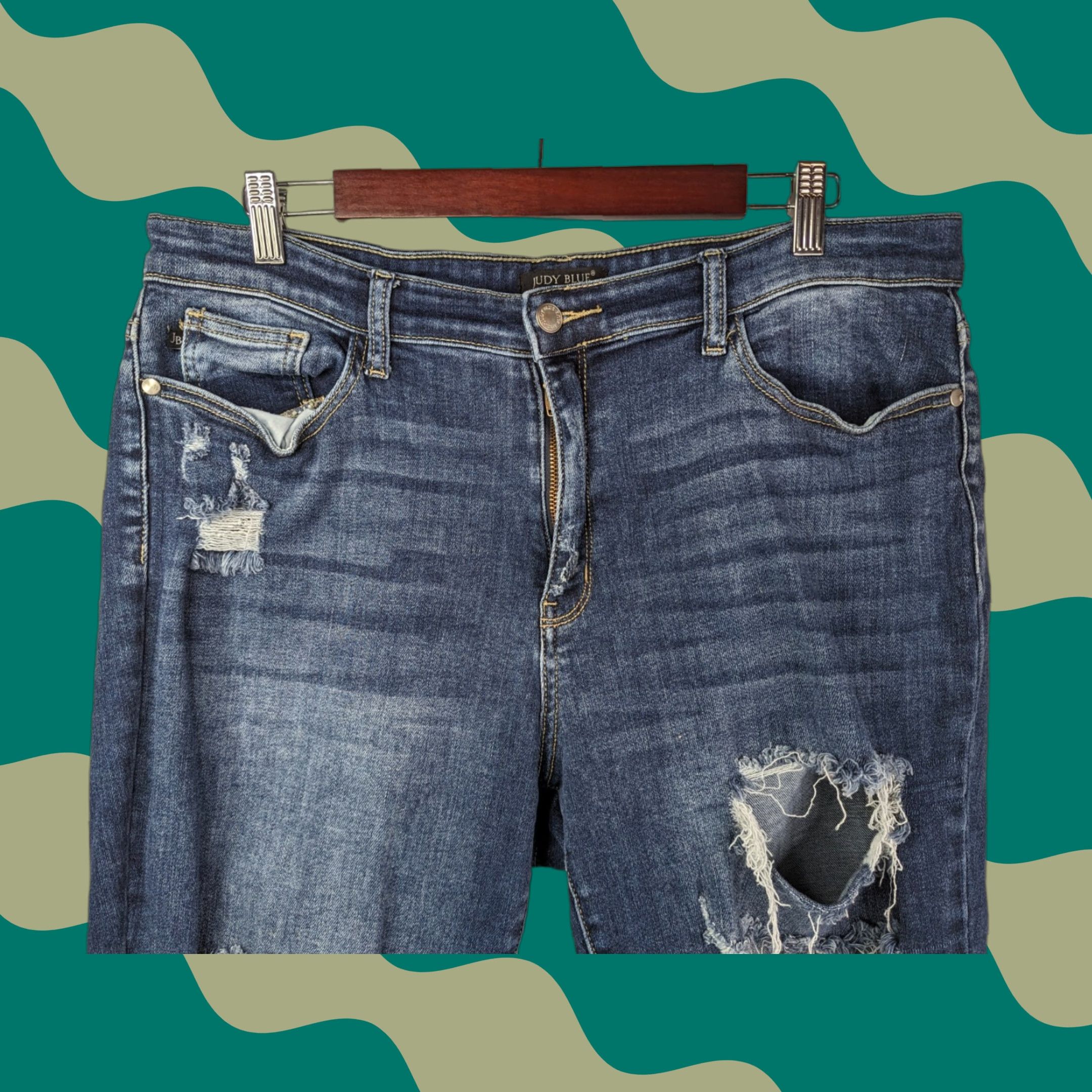 Vintage Judy Blue Boyfriend Jeans Distressed Women's Size 32/15 Regular Blue JB82156MD Size 24" / US 00 / IT 34 - 1 Thumbnail