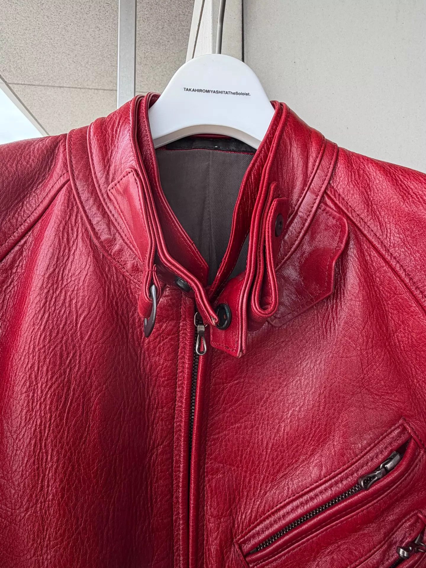 Julius Julius 2010AW Blood Red Calf Leather Moto Jacket Size US M / EU 48-50 / 2 - 6 Thumbnail