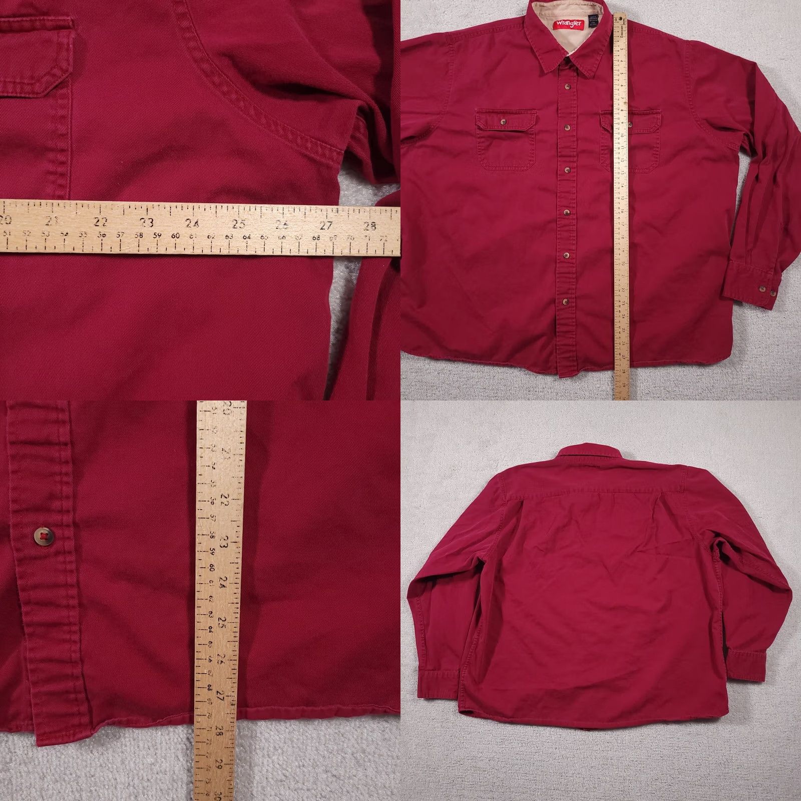Wrangler Wrangler Button Up Shirt Mens 2XL Red Casual Outdoor Work Wear Pockets Grunge Size US XXL / EU 58 / 5 - 9 Thumbnail