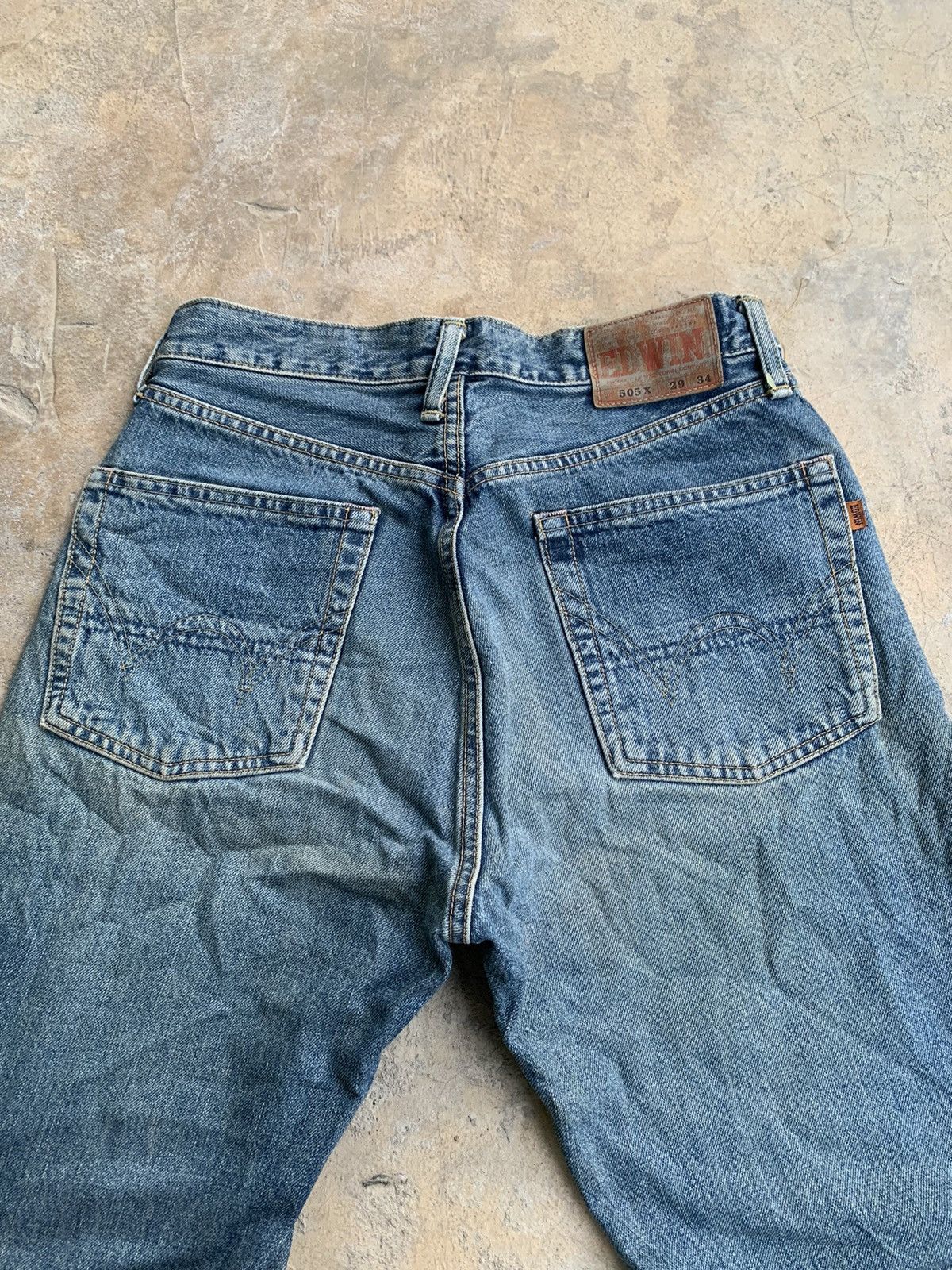 Edwin × Vintage Edwin 505X Selvedge distressed denim Size US 29 - 13 Thumbnail