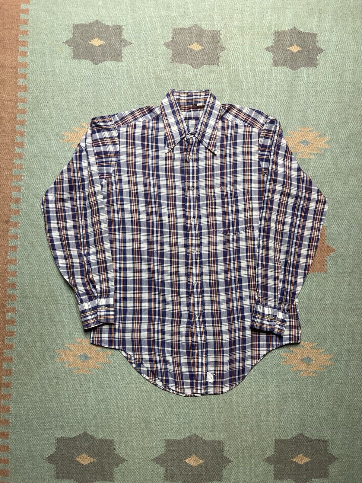 Vintage Vintage 70s button shirt plaid check lightweight medium Size US M / EU 48-50 / 2 - 1 Thumbnail