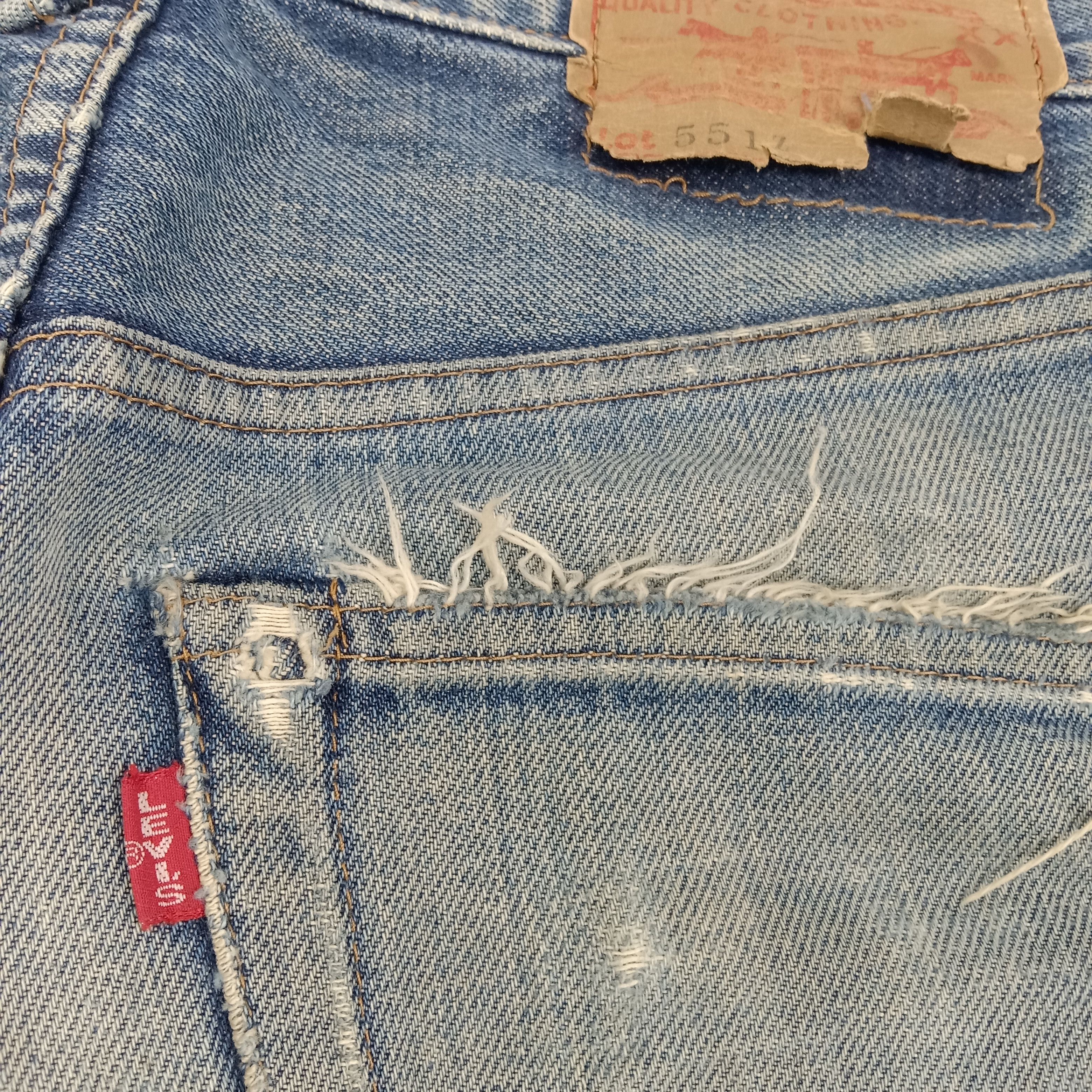 Levi's × Vintage Levi's 551 Z American Big E Distressed SelvedgeDenim Jeans Size US 29 - 8 Thumbnail