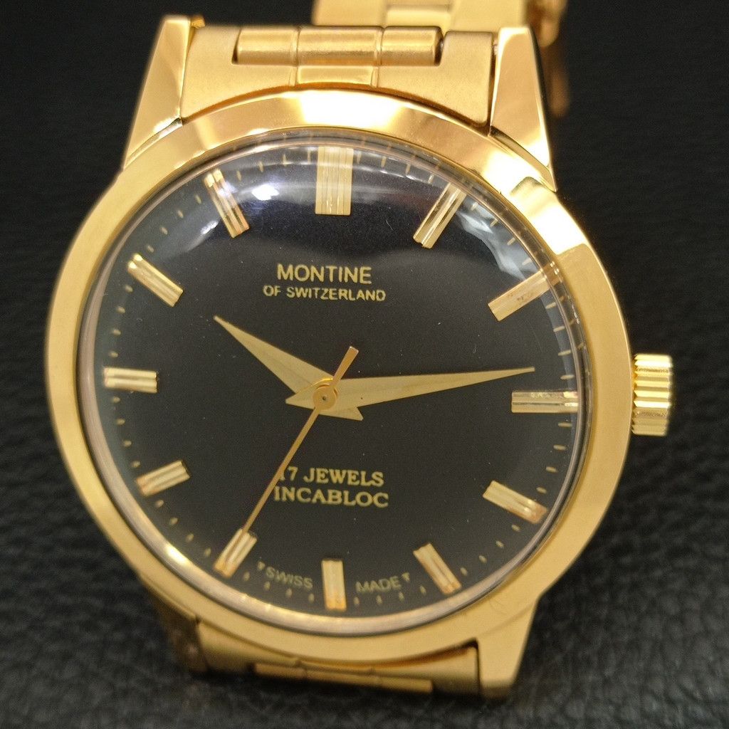 Other VINTAGE MONTINE HAND-WINDING SWISS MENS WATCH a444175 Size 38 - 3 Thumbnail