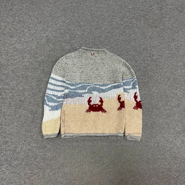 Thom Browne Thom Browne Beach crab sun jacquard knit sweater Size US M / EU 48-50 / 2 - 2 Thumbnail