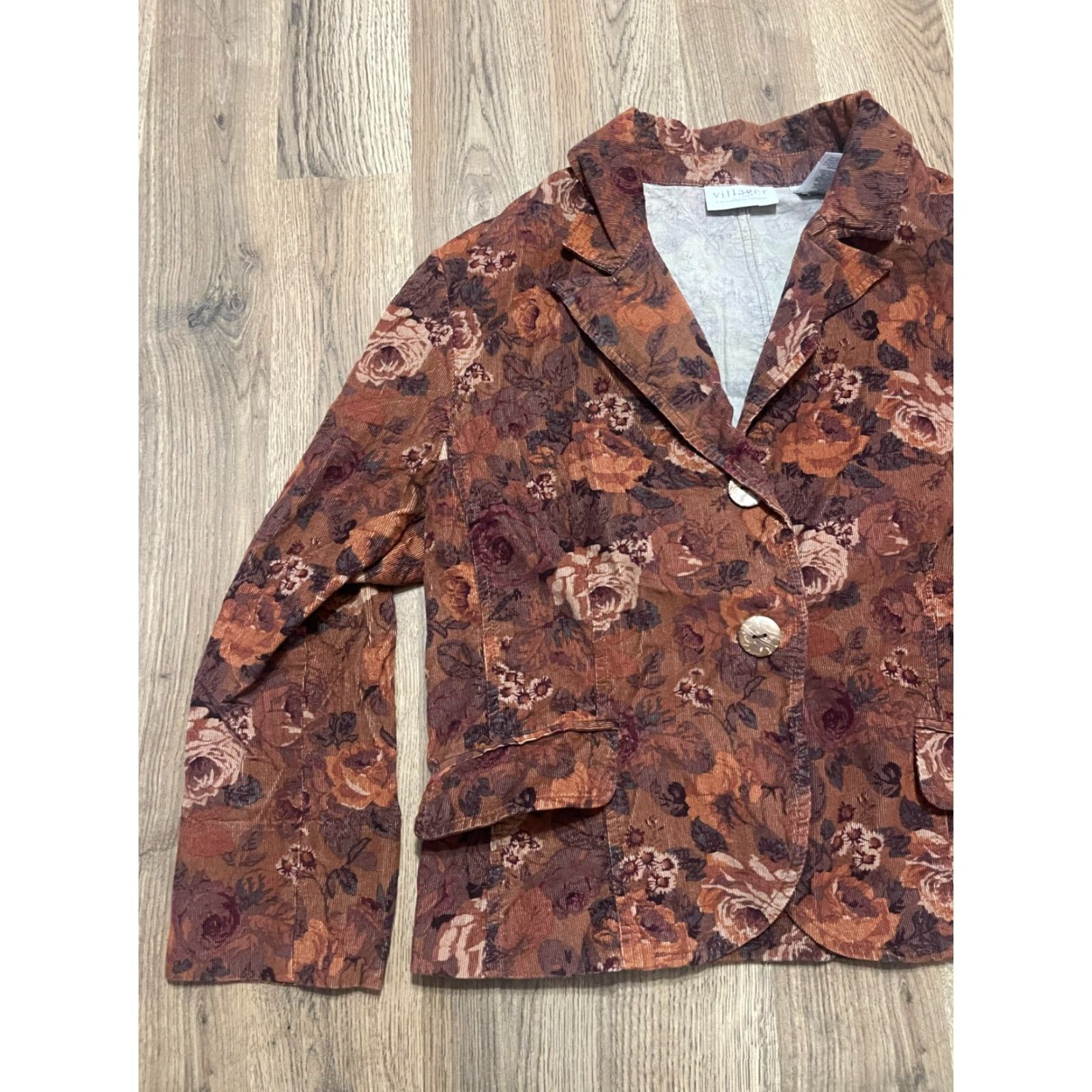 Liz Claiborne Liz Claiborne Blazer, Women's Size 14, Brown, Floral, Two Buttons Size XL / US 12-14 / IT 48-50 - 3 Thumbnail