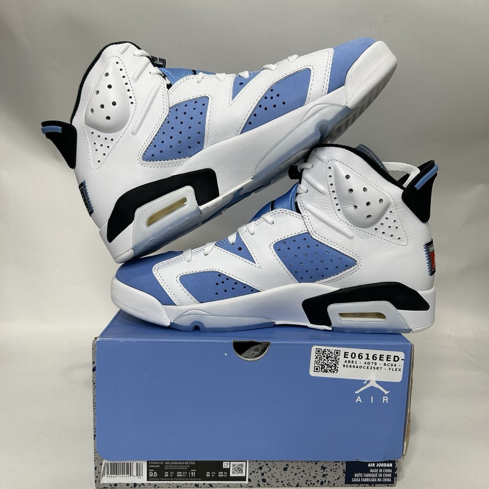 Jordan Brand Nike Air Jordan 6 Retro “UNC/University Blue White Black” Size US 9.5 / EU 42-43 - 3 Thumbnail