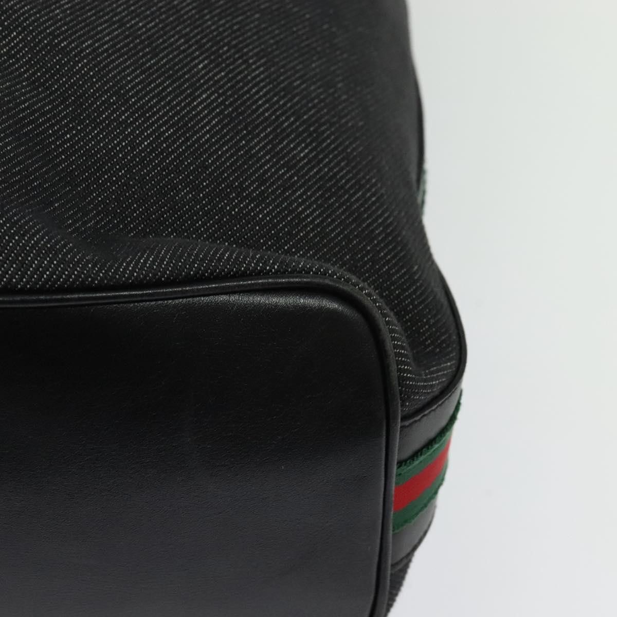 Gucci GUCCI Web Sherry Line Shoulder Bag Canvas Black Gold Size ONE SIZE - 13 Thumbnail