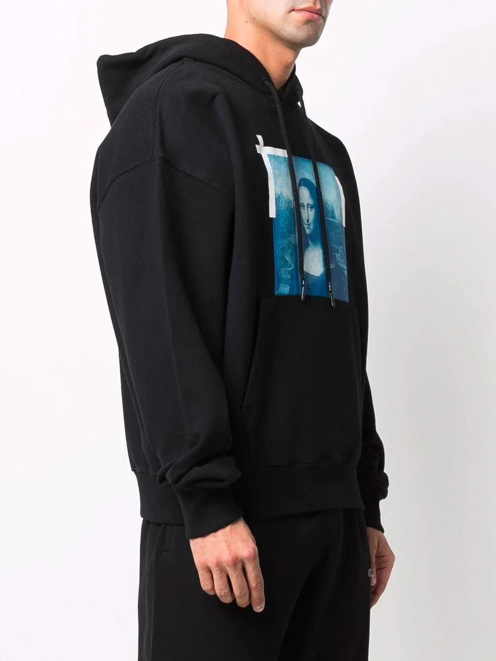 Off-White Black Mona Lisa Logo Oversized Hoodie Size US L / EU 52-54 / 3 - 2 Thumbnail