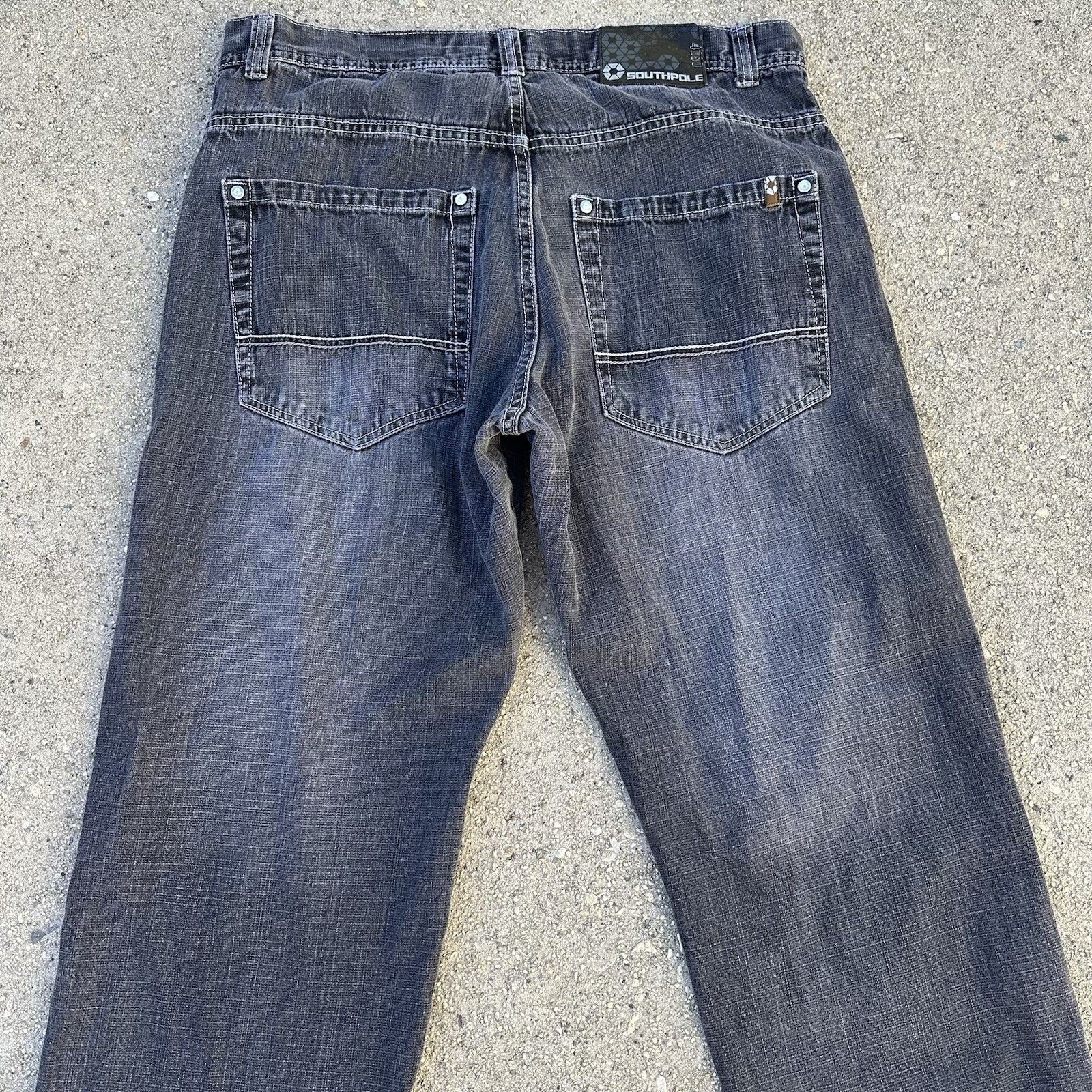 JNCO × Southpole × Vintage Vintage Y2K Southpole Faded Black Baggy Denim Jeans 38x32 Size US 38 / EU 54 - 5 Thumbnail