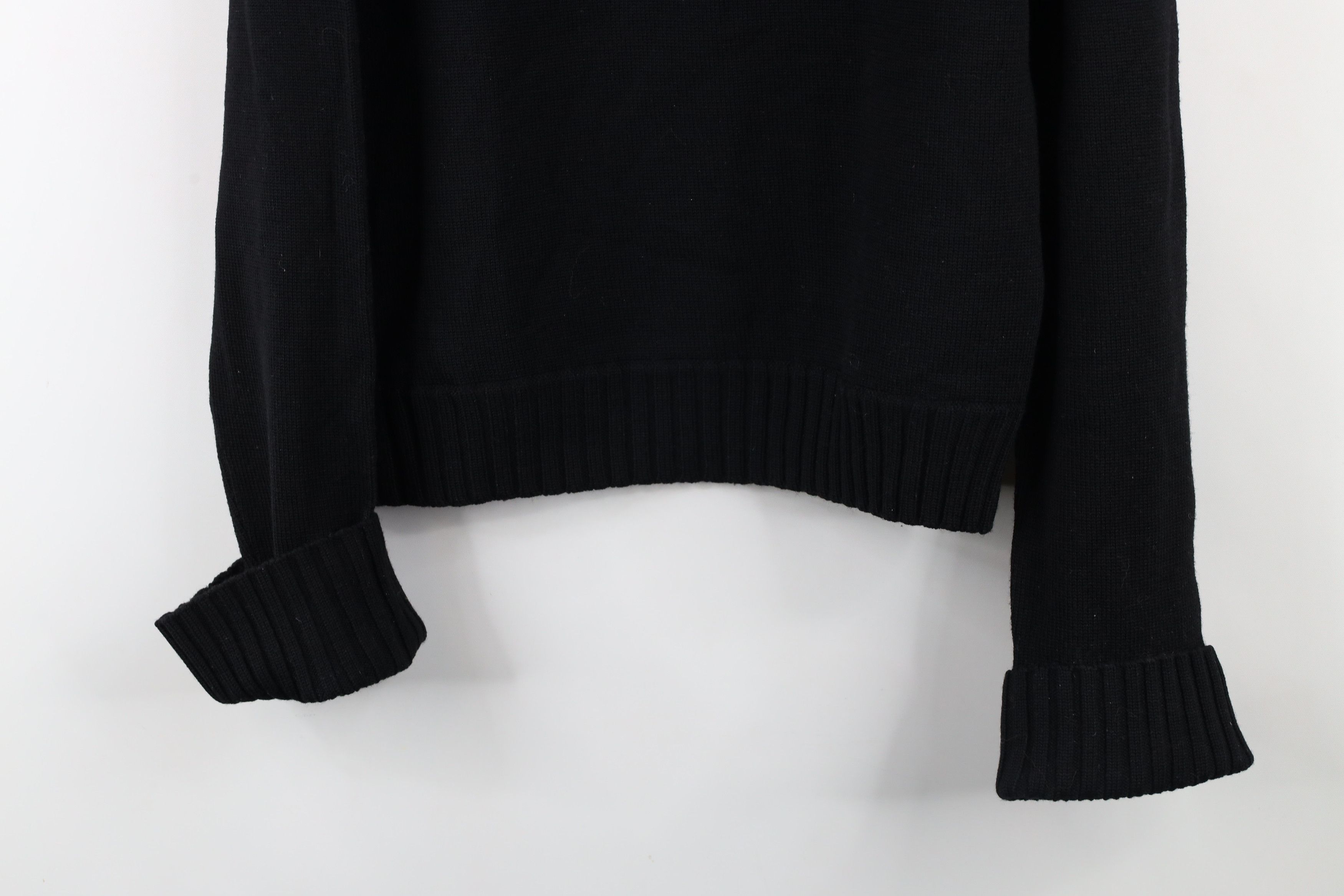 DKNY × Vintage Vintage 90s DKNY Blank Wool Knit Turtleneck Sweater Black Size L / US 10 / IT 46 - 3 Thumbnail