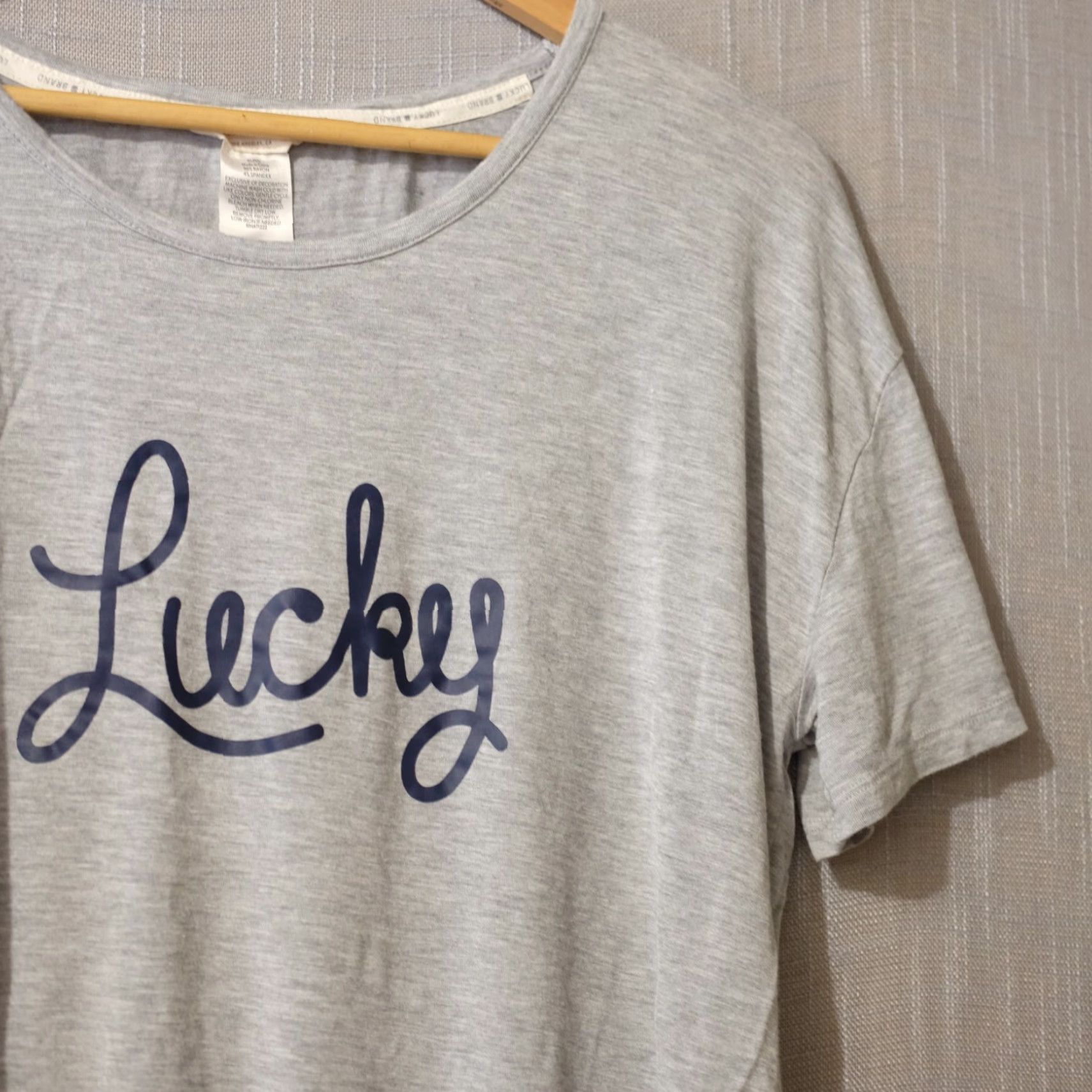Lucky Brand VINTAGE Lucky Brand T-Shirt Womens XL Grey Spell Out Super Soft Size XL / US 12-14 / IT 48-50 - 3 Thumbnail