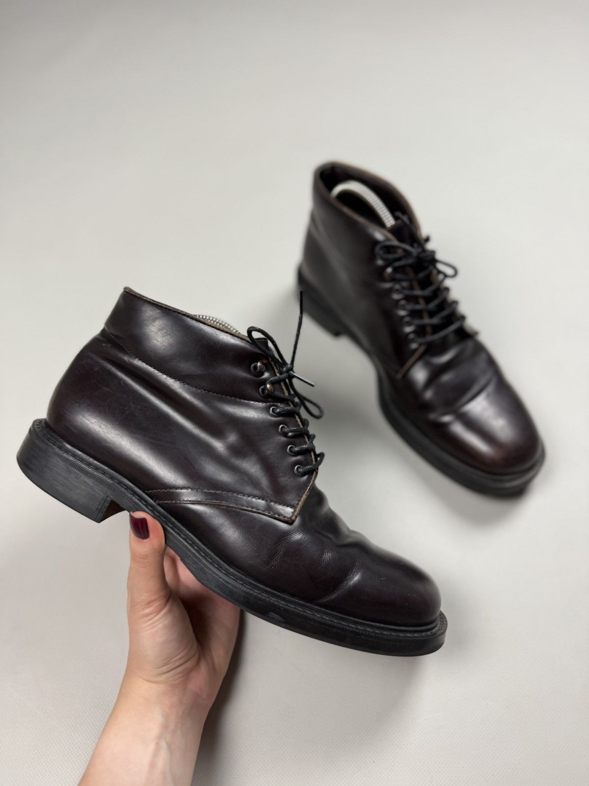 Prada Prada Men’s Leather Lace Up Boots Shoes Size UK 7.5 / US 8.5 Size US 8.5 / EU 41-42 - 4 Thumbnail