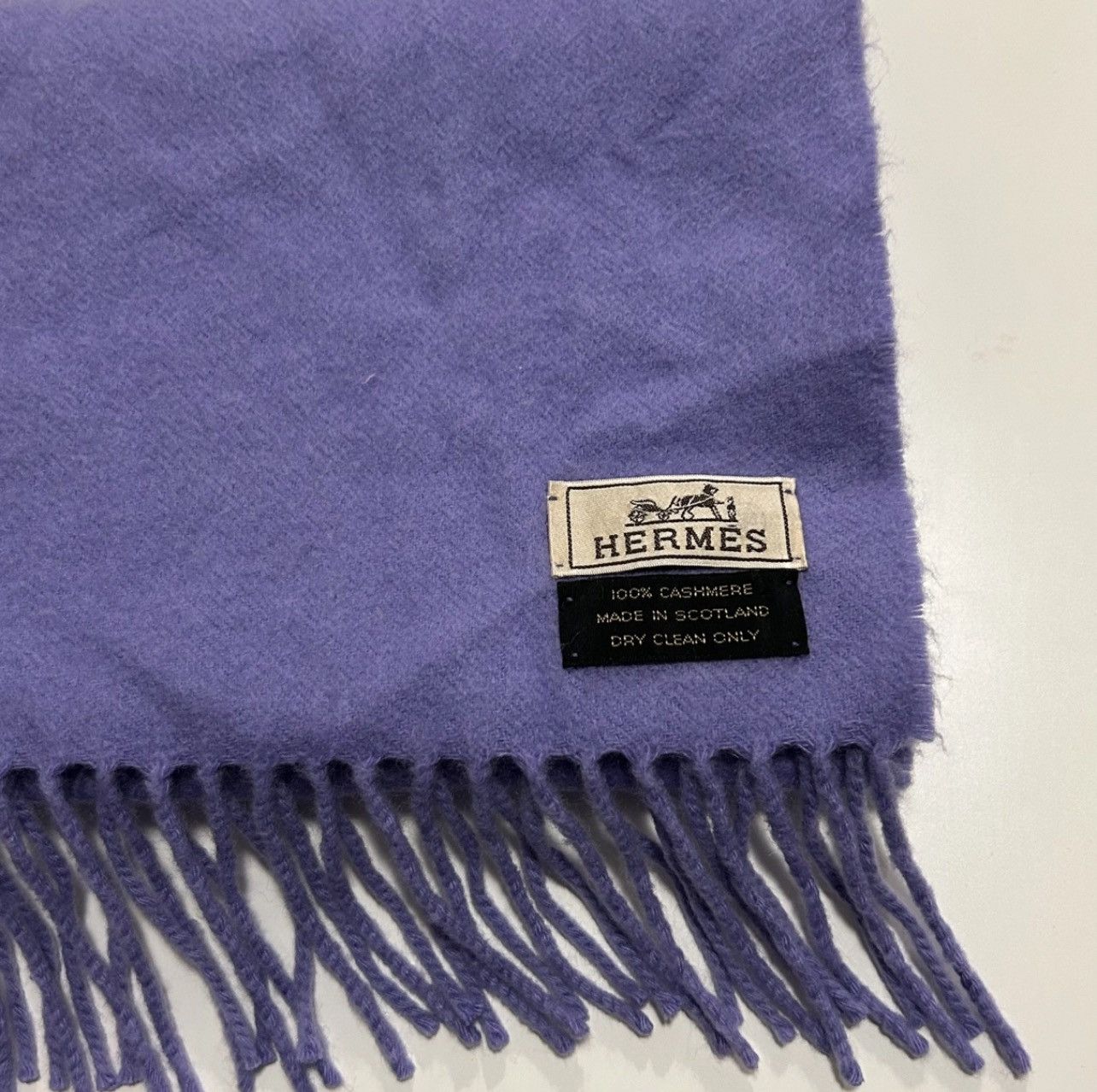 Hermes Hermes purple cashmere scarf Size ONE SIZE - 2 Thumbnail