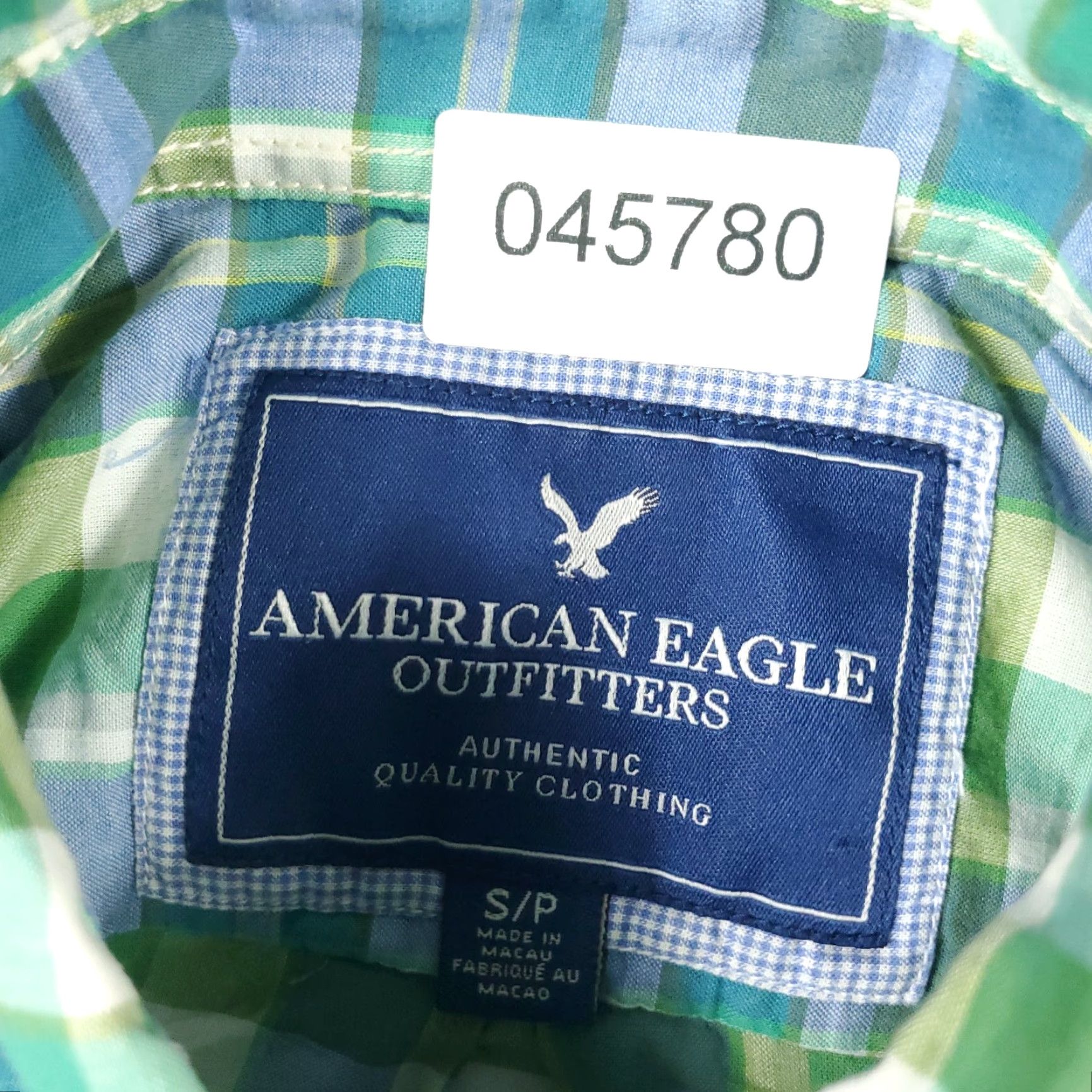 American Eagle Outfitters American Eagle Shirt Mens Small Blue Green Plaid Casual Button Up Long Sleeve Size US S / EU 44-46 / 1 - 7 Thumbnail