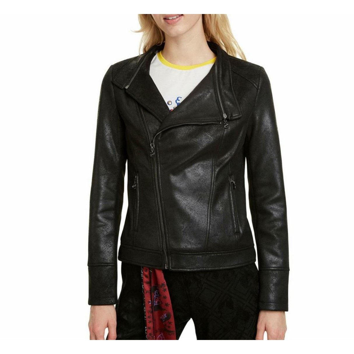 Desigual Desigual Millet NWT Black Zipper Motorcycle Jacket US Size 6 Size S / US 4 / IT 40 - 15 Thumbnail