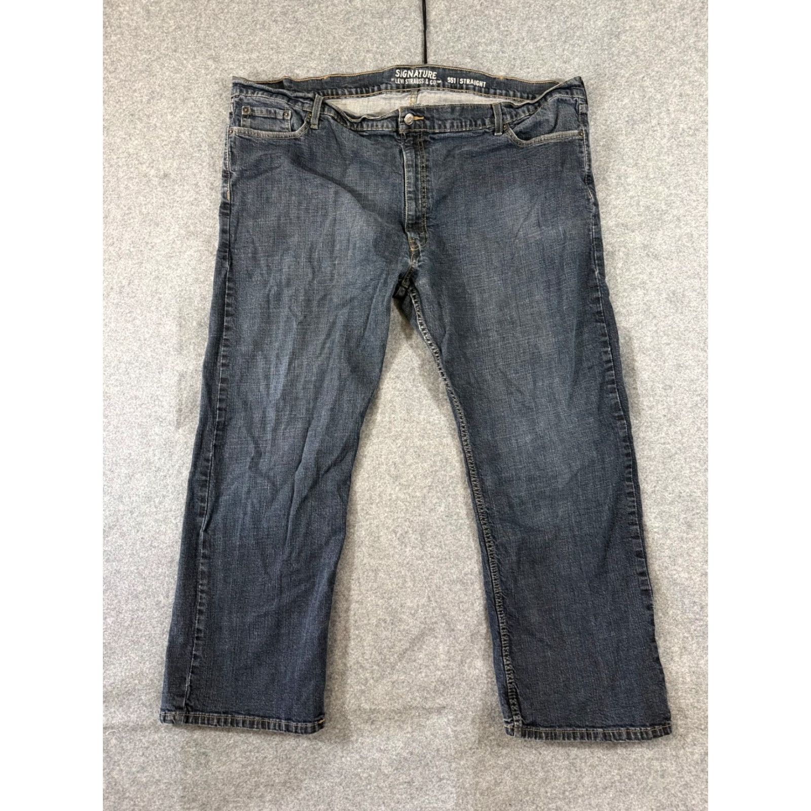 Levi's Levi's Signature S51 Jeans Mens 50x30 Blue Denim Straight Leg Stretch Dark Wash Jeans Mens Color Blue 5-Pocket City Career Outdoor Size US 34 / EU 50 - 3 Thumbnail