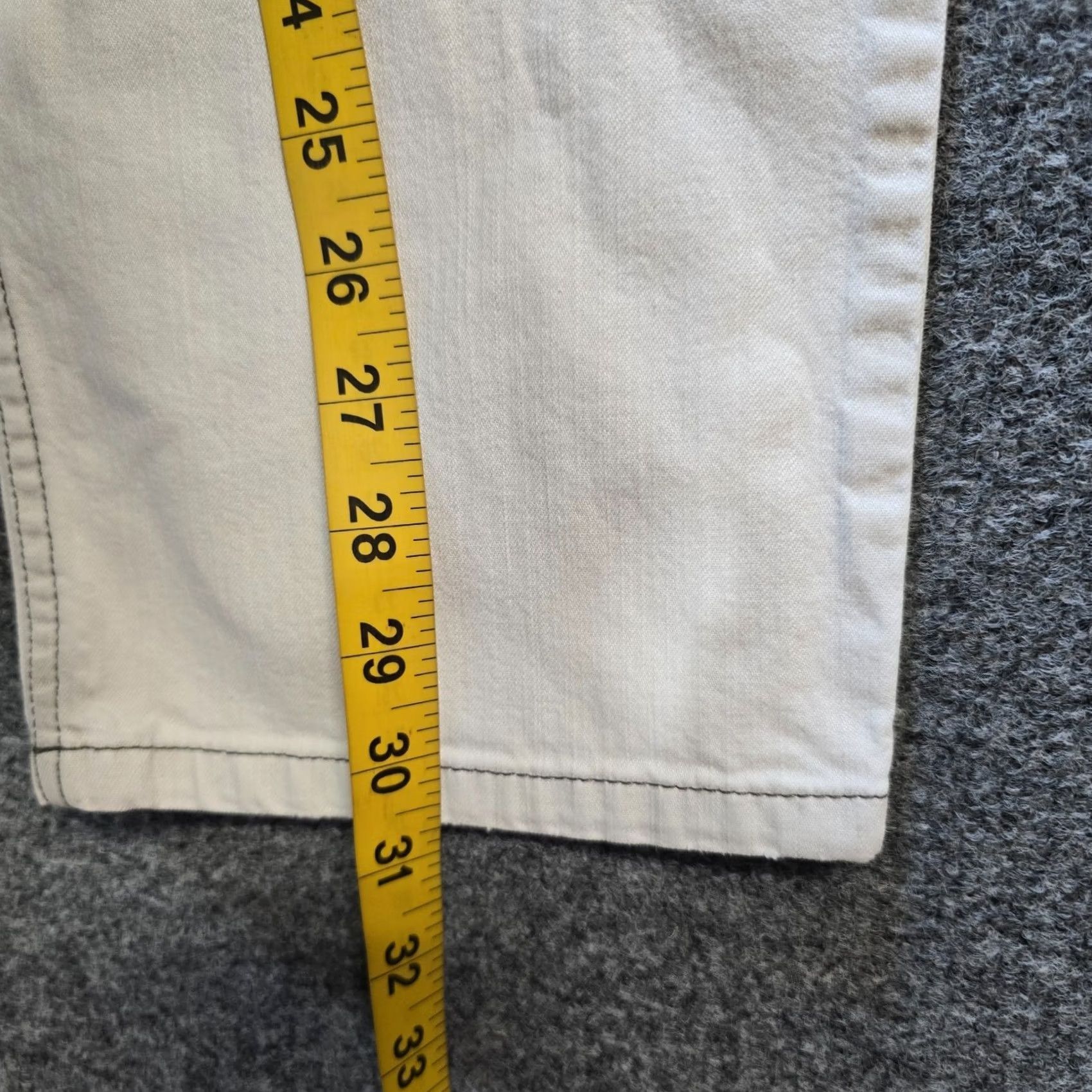 J. Jill J Jill Jeans Women 10 White Denim Slim Ankle Mid Rise Classic 5-Pocket Zipper Button Grayish-white Vintage? No Size 32" / US 10 / IT 46 - 7 Thumbnail