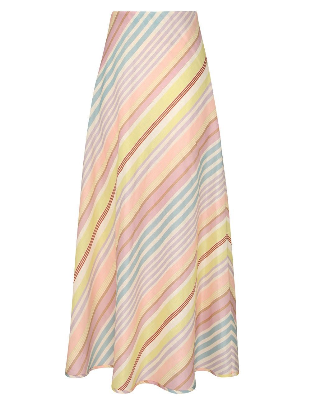 Zimmermann oc11z0525 Halliday Bias Midi Skirt in Multicolor Size 26" / US 2 / IT 38 - 1 Thumbnail