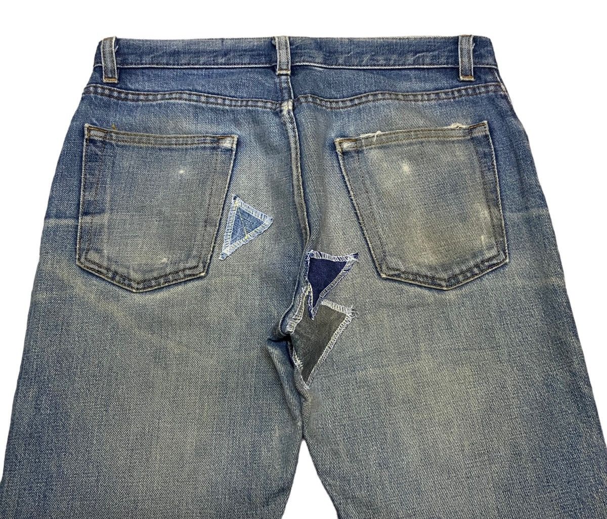 Helmut Lang Rare Design Vintage Brand Helmut Lang Patchwork Jeans 1990s Size US 26 / EU 42 - 4 Thumbnail
