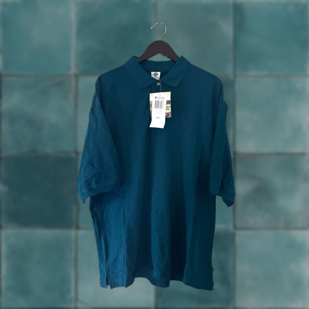 Vintage VINTAGE Columbia Polo Golf Shirt Mens XL 90s NWT Deadstock Peacock Blue Navy Logo Short Sleeve"} Size US XL / EU 56 / 4 - 1 Thumbnail