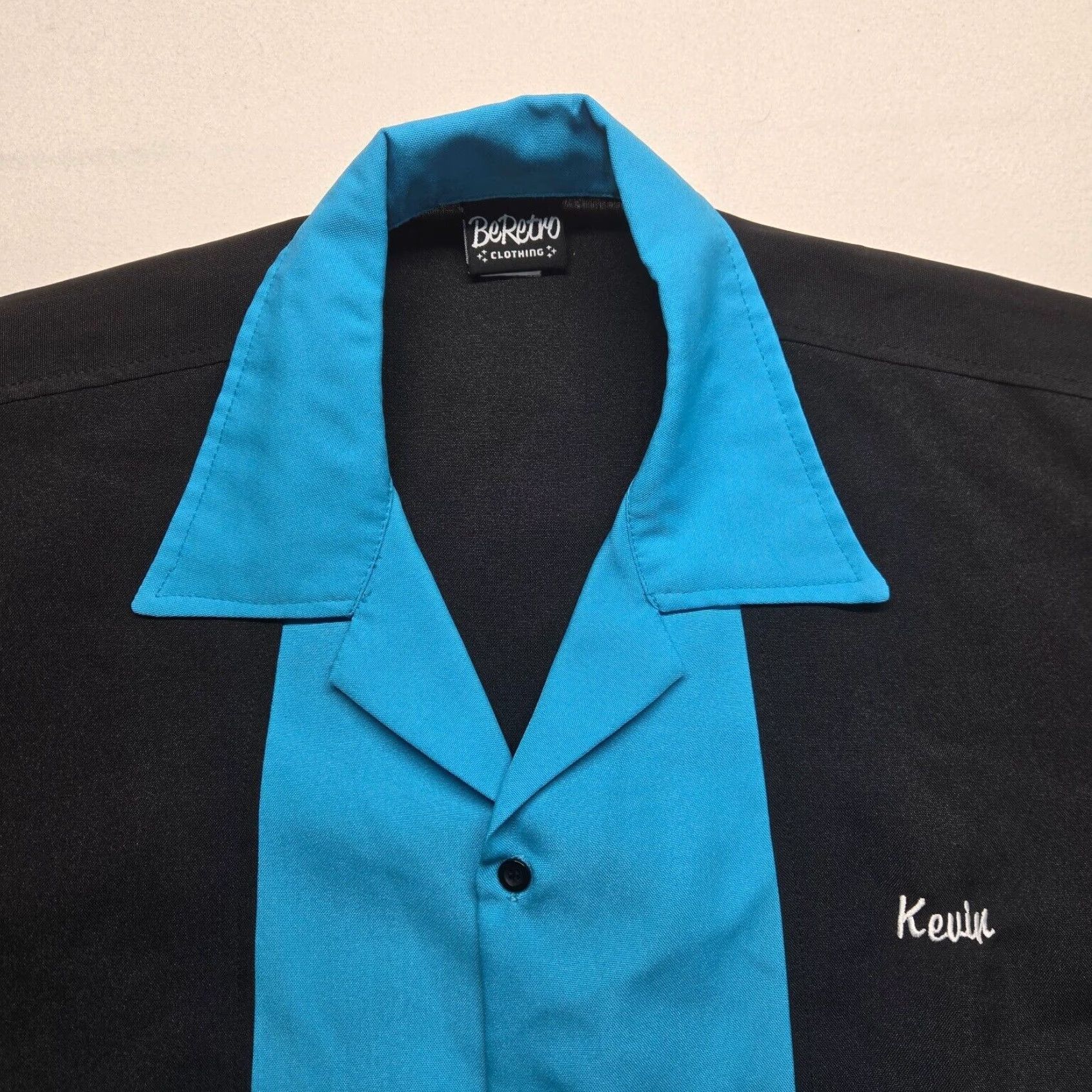 Vintage BeRetro Button Up Bowling Shirt USA Made Black Adult 3XL XXXL Mens Size US XXL / EU 58 / 5 - 2 Thumbnail
