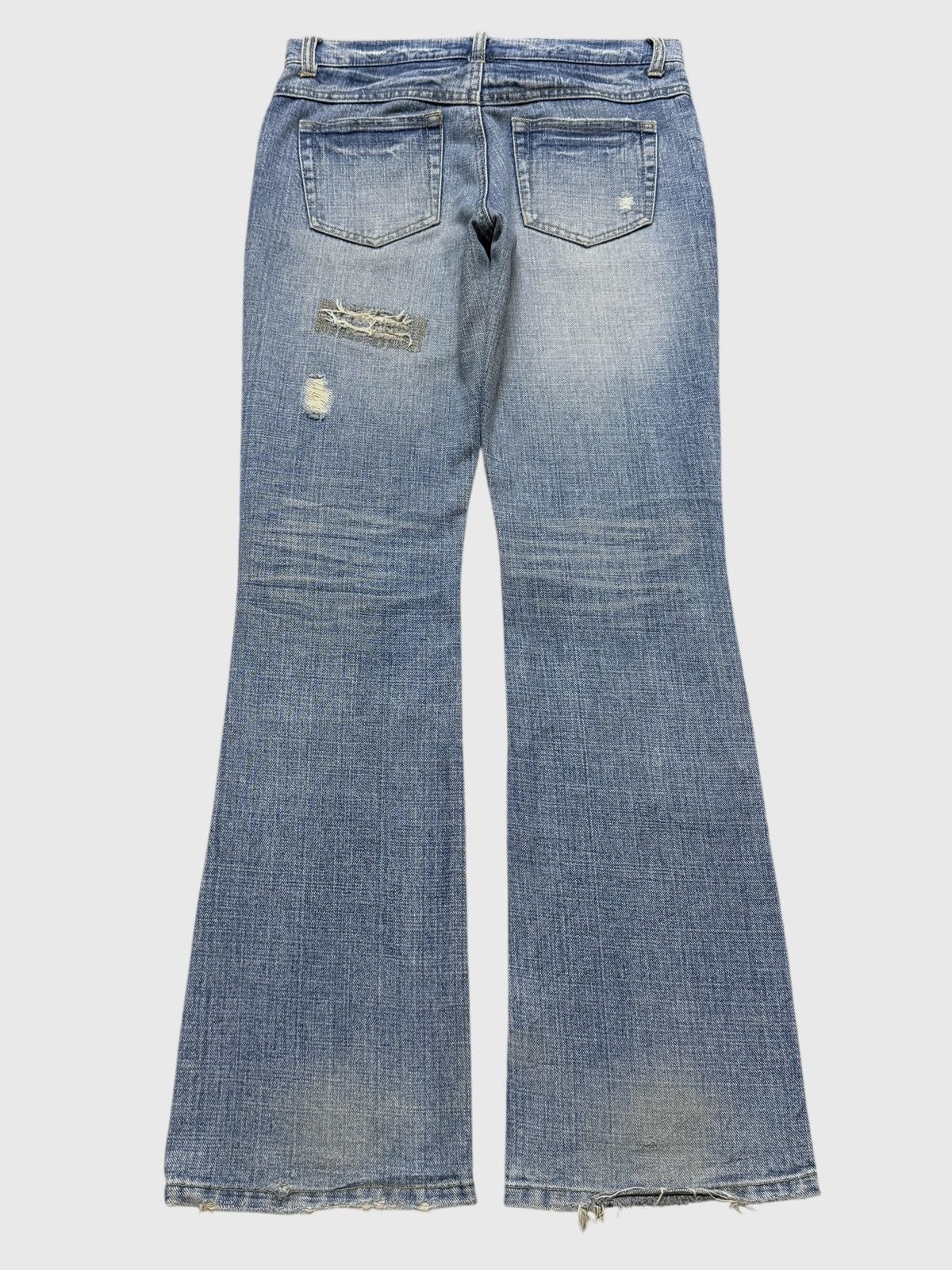 Hysteric Glamour Vintage Y2K Japanese Brand Blue Faded Wash Distressed Flare Size US 28 / EU 44 - 2 Thumbnail