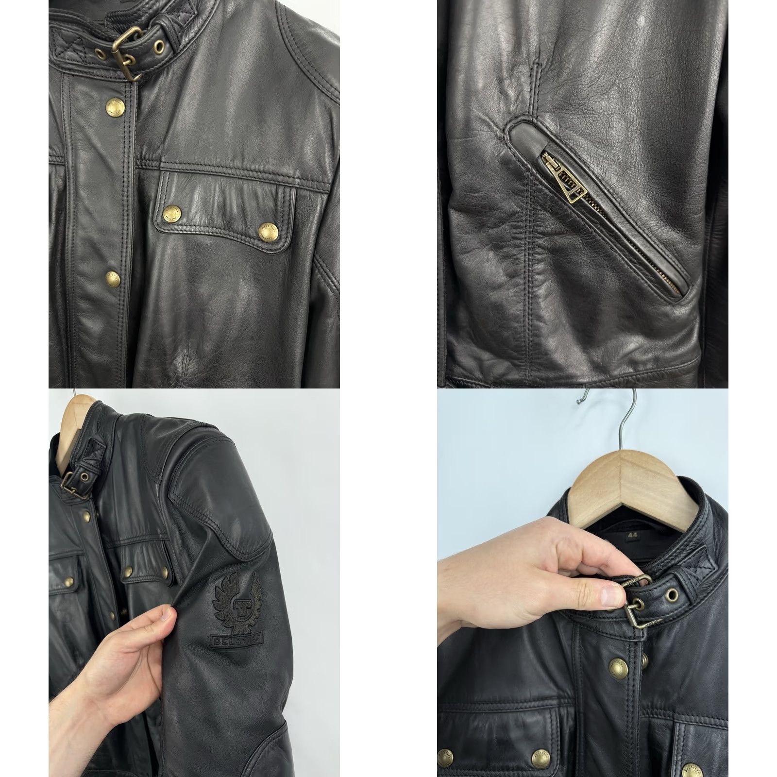 Belstaff Belstaff Leather Biker Jacket Rare 44 Mens Motorcycle Armor Shoulder Elbow Black Jacket Size US S / EU 44-46 / 1 - 8 Thumbnail