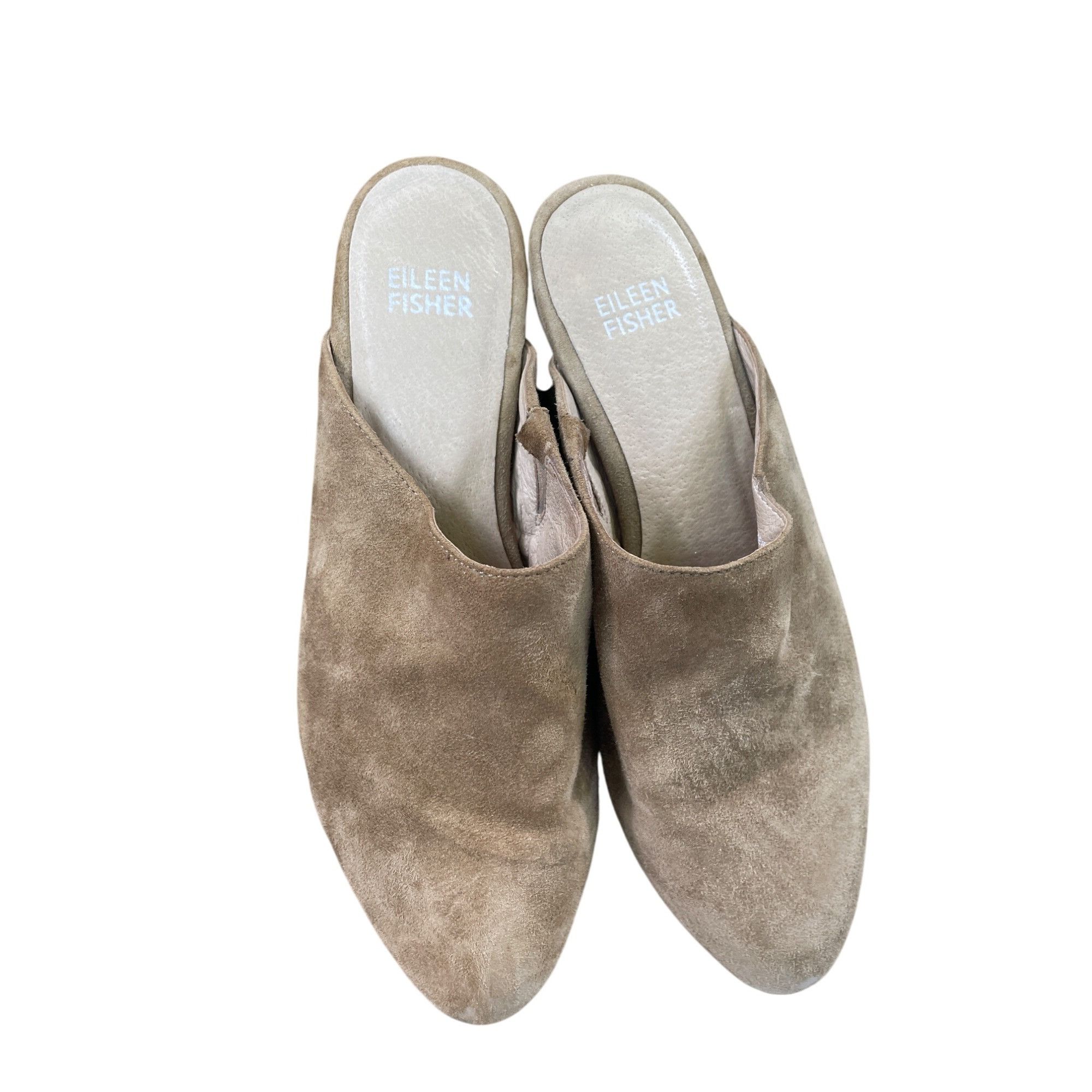 Eileen Fisher Eileen Fisher Womens Tan Suede Block Mules Shoes Size 5 SKU Size US 5 / IT 35 - 13 Thumbnail