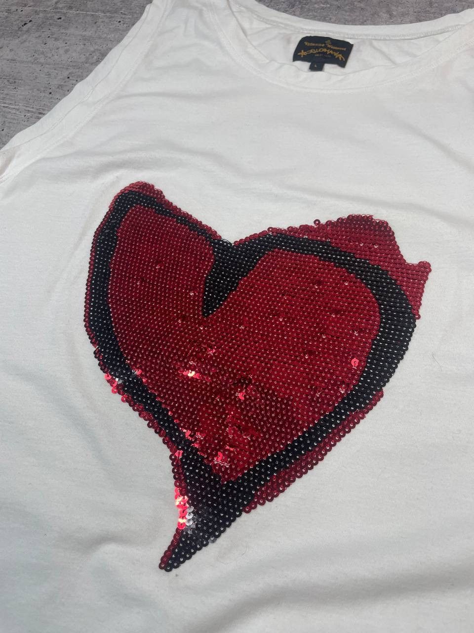Vivienne Westwood Rare SS13 Vivienne Westwood Sparkling Heart Tank Top Y2K Size L / US 10 / IT 46 - 4 Thumbnail