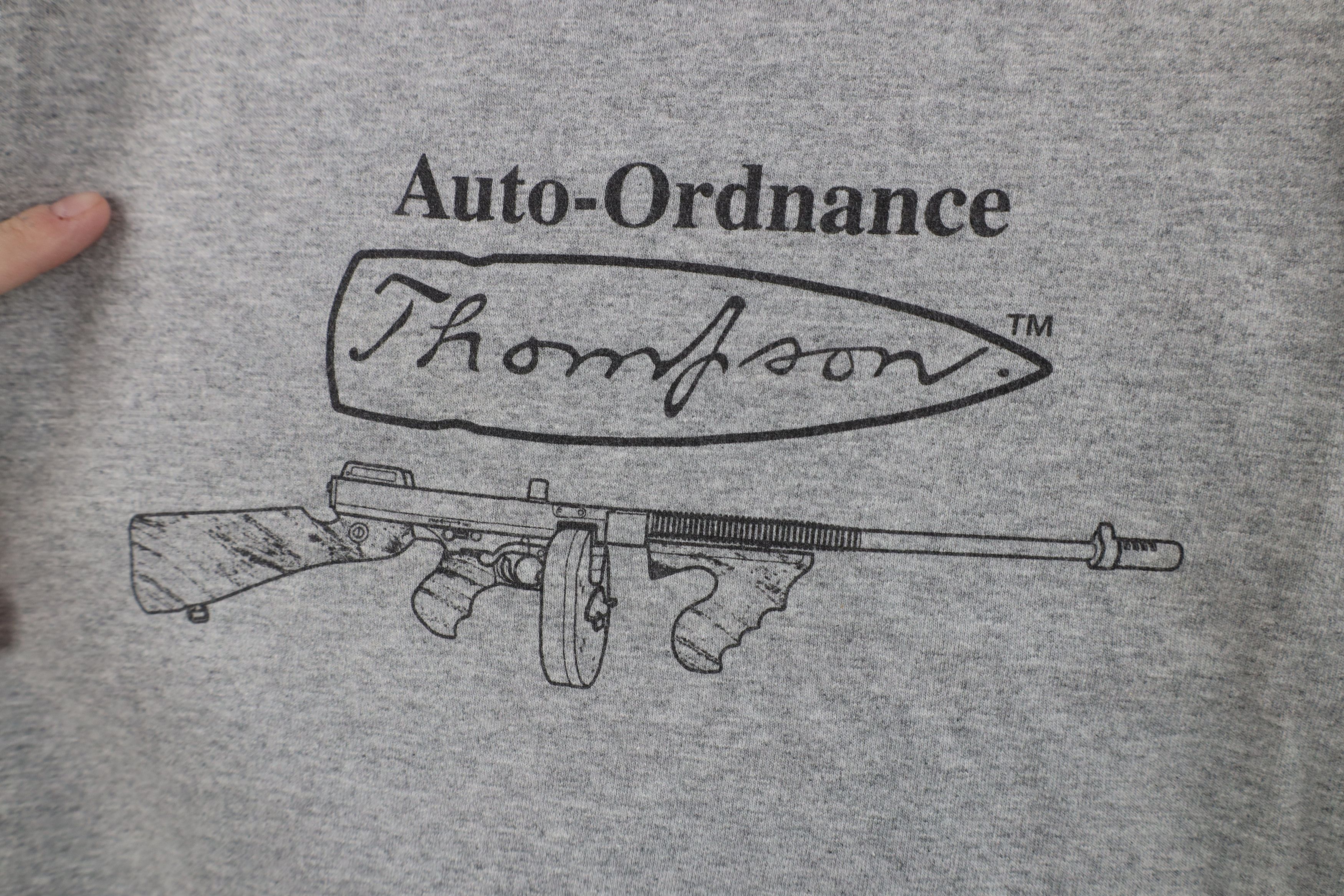 Vintage Vintage Ordnance Thompson Machine Gun T-Shirt Heather Gray Size US XL / EU 56 / 4 - 4 Thumbnail