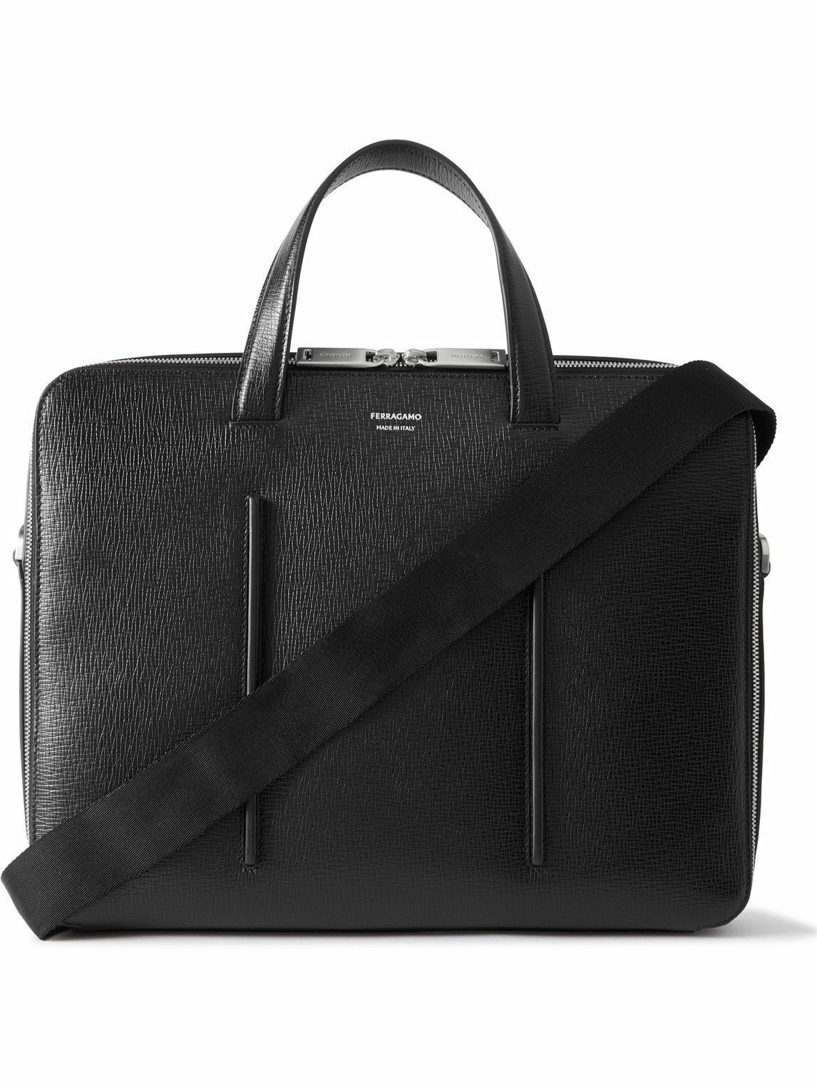 Salvatore Ferragamo o1s1rm0924 Size: OS / Leather Briefcase Bag in Black Size ONE SIZE - 1 Thumbnail