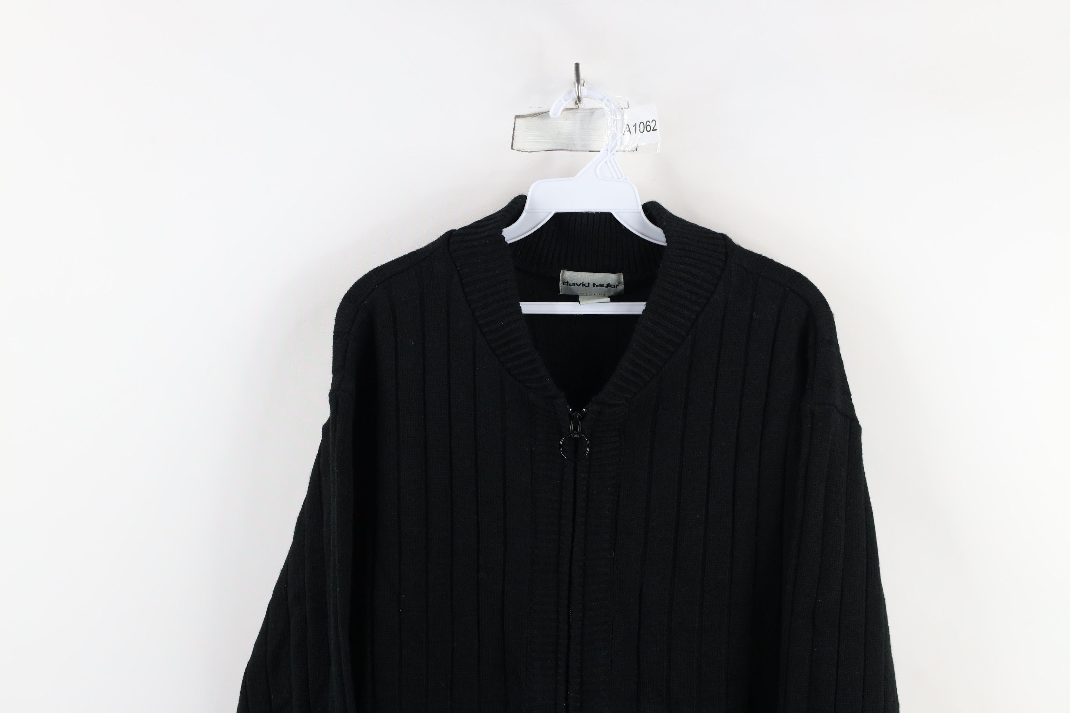 Vintage Vintage 90s Streetwear Ribbed Knit Full Zip Cardigan Sweater Size US L / EU 52-54 / 3 - 2 Thumbnail