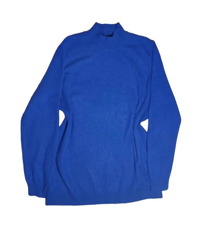 image of Vintage 100% Cashmere Sweater Jumper Blue Luxury Soft Unique, Women's (Size Large)