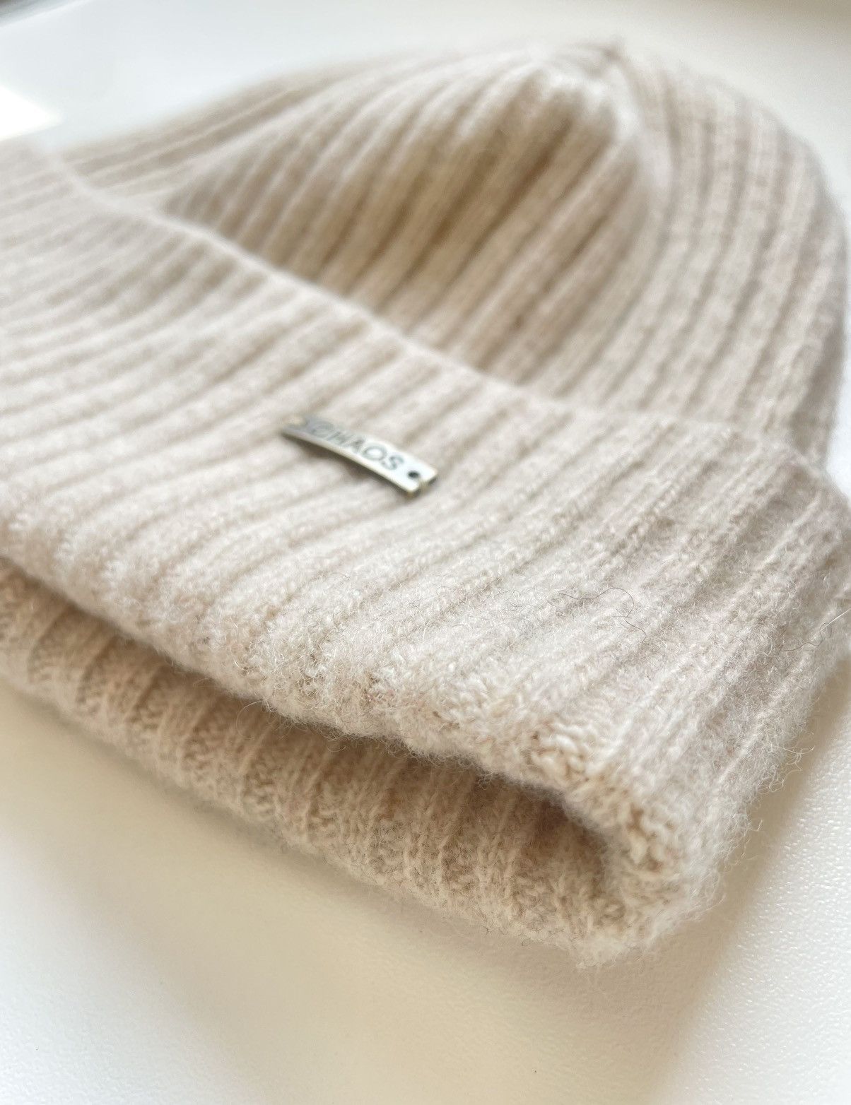 Other Chaos Thin Cashmere / Merino Beanie BEIGE Size ONE SIZE - 2 Thumbnail